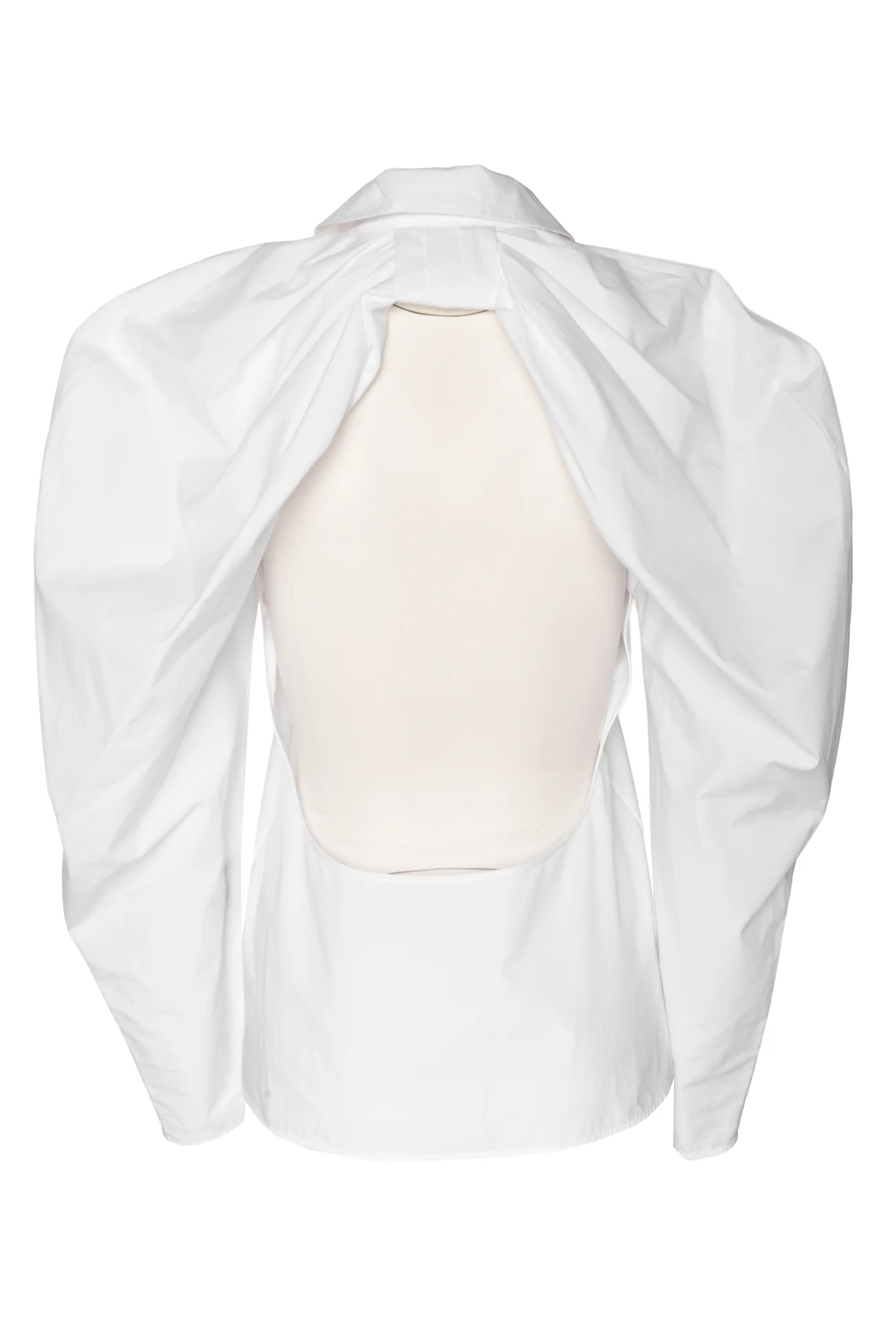 Nina Ricci Size 40 Backless Cotton Puff Sleeve Blouse - Image 2