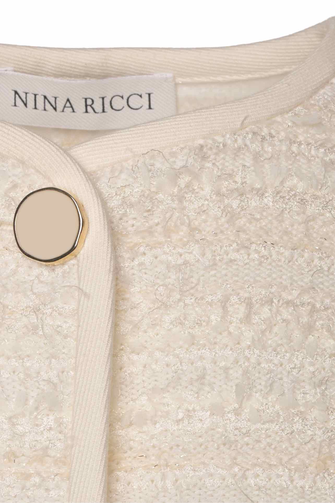 Nina Ricci Size S Cotton Blend Tweed Jacket - Image 3