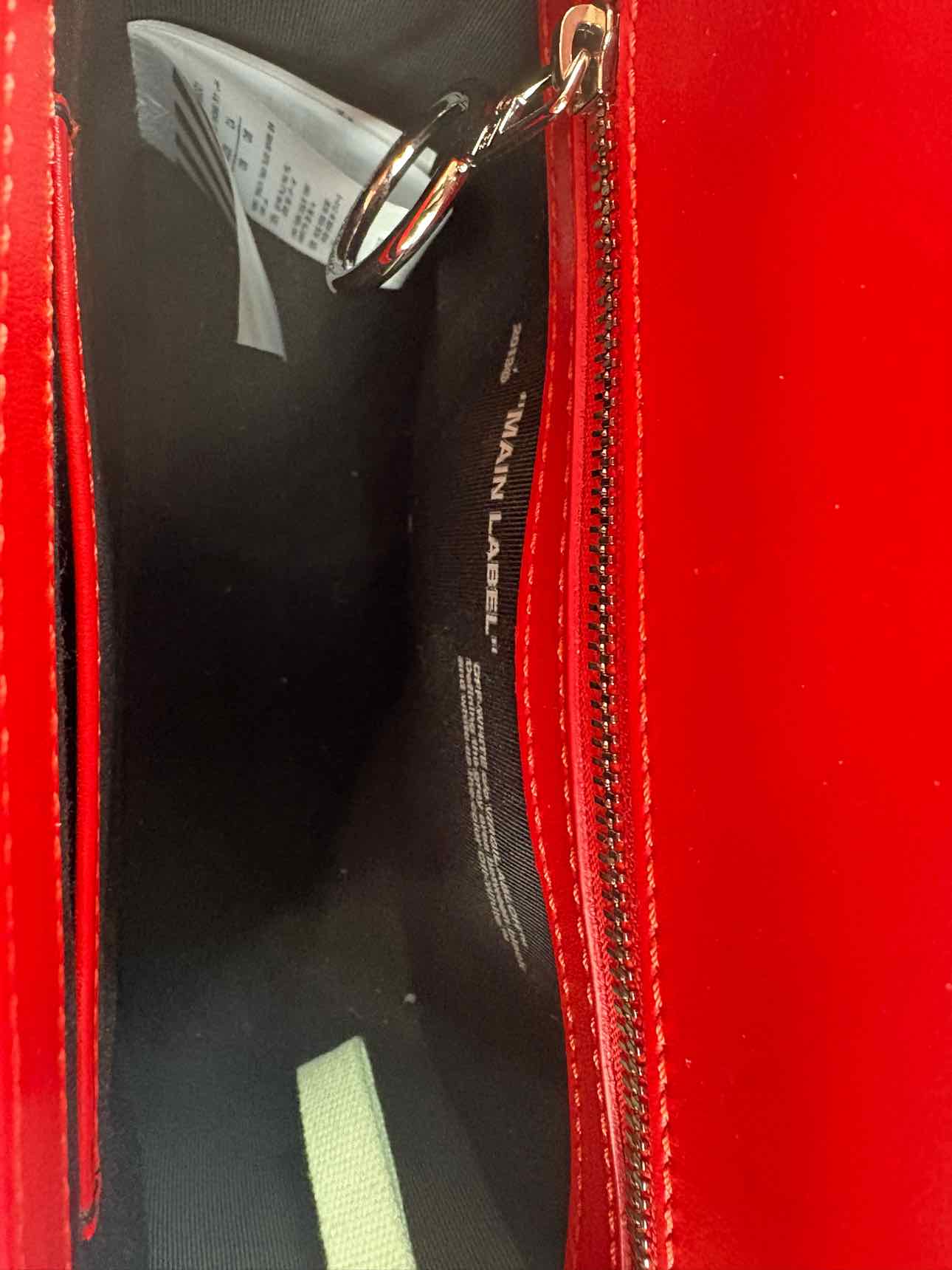 Off White Calfskin Padded Diag Binder Flap Crossbody Bag - Image 7