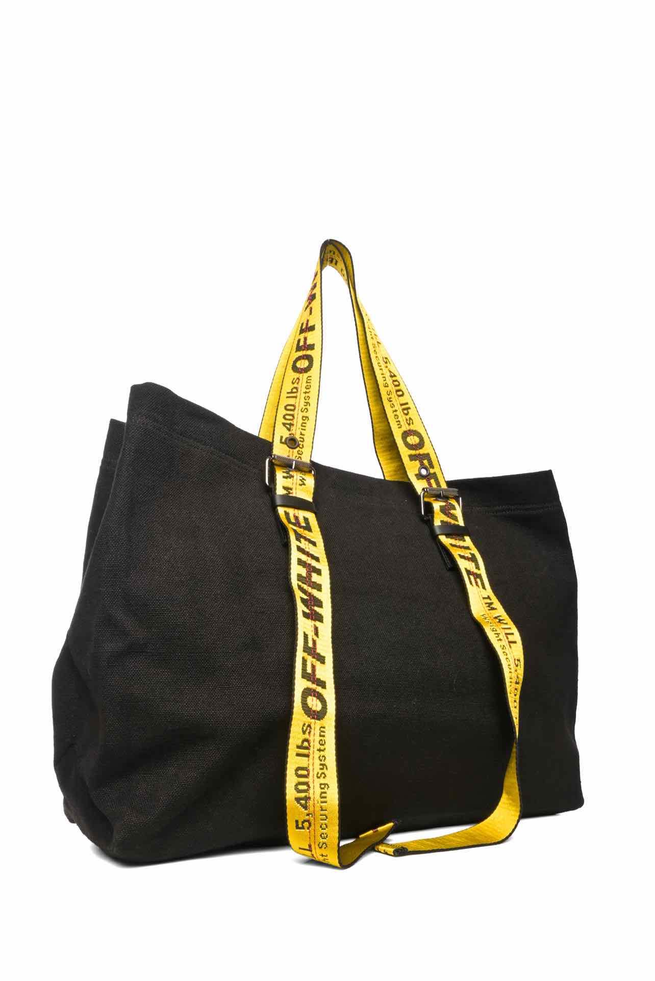 Off White Canvas Industrial Tote - Image 2