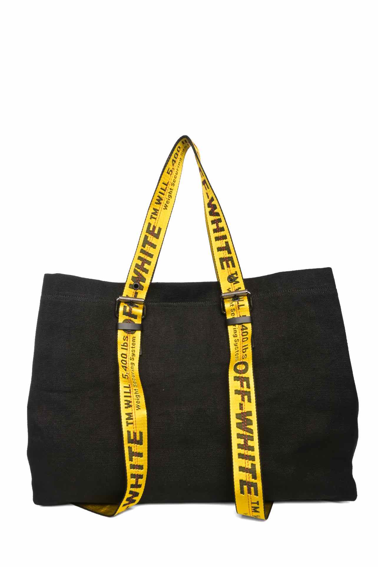 Off White Canvas Industrial Tote - Image 3