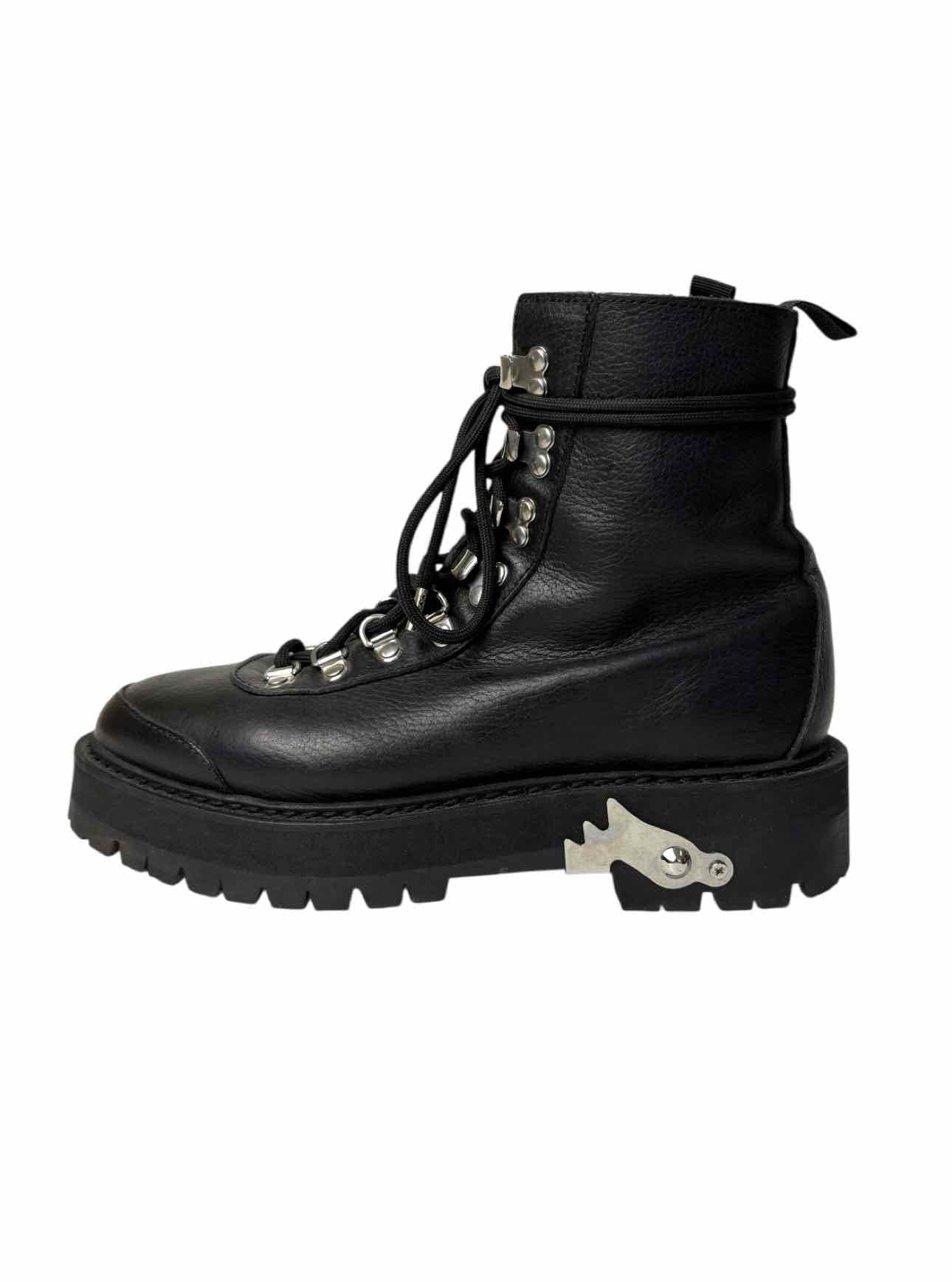 Off-White Leather Hiking Size 38 Ankle Boots - Image 3