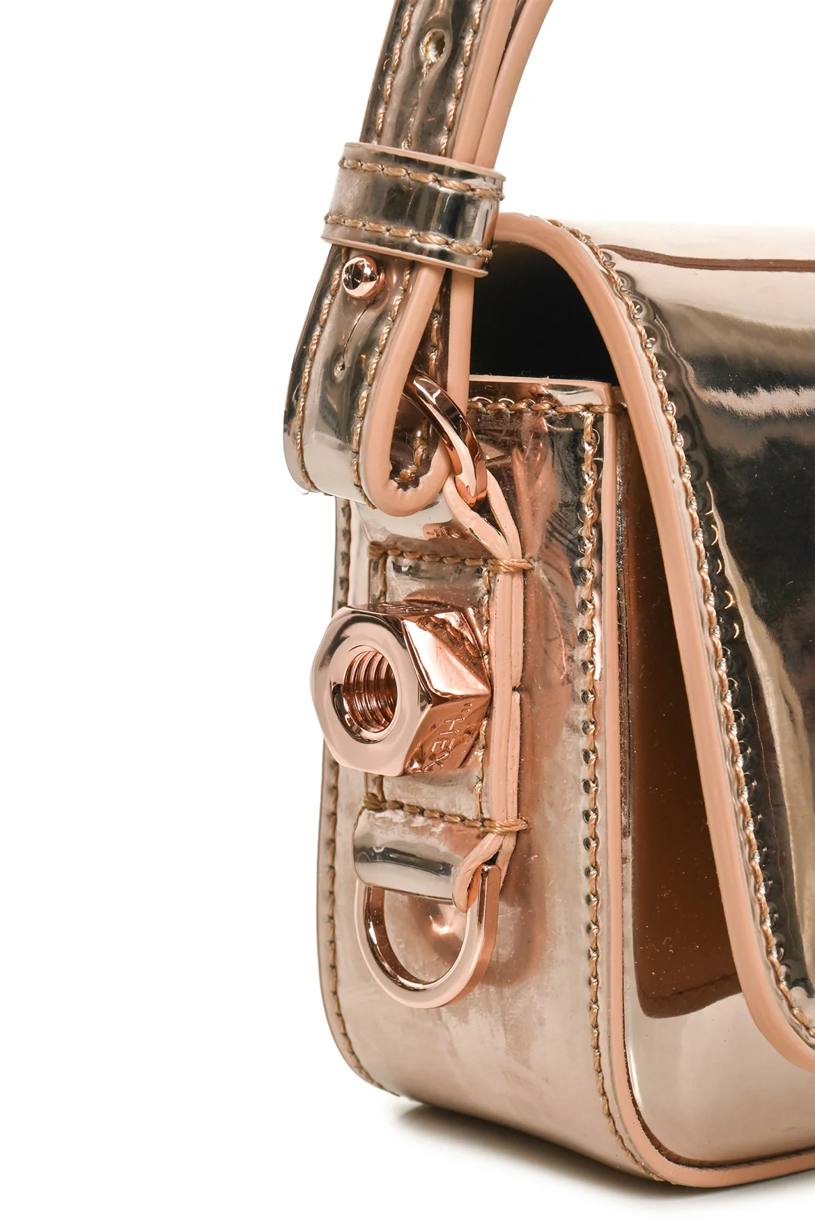 Off White Mirror Baby Flap Bag - Image 4