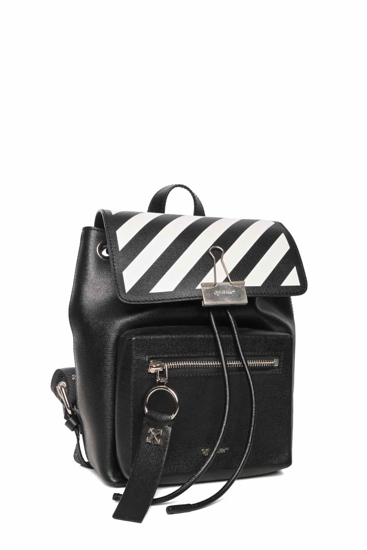 Off White Saffiano Diag BackPack - Image 2