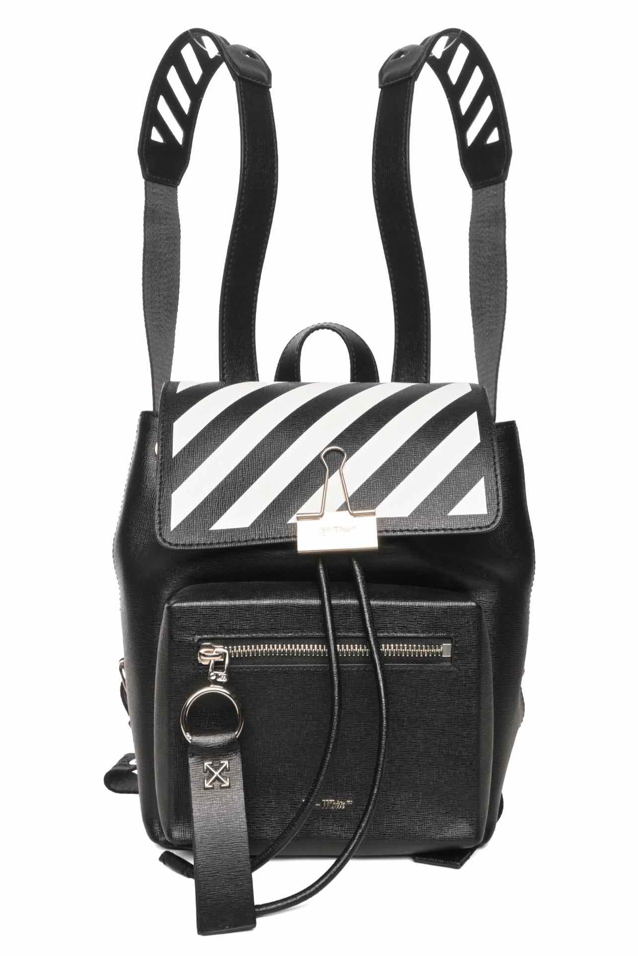 Off White Saffiano Diag BackPack - Image 5