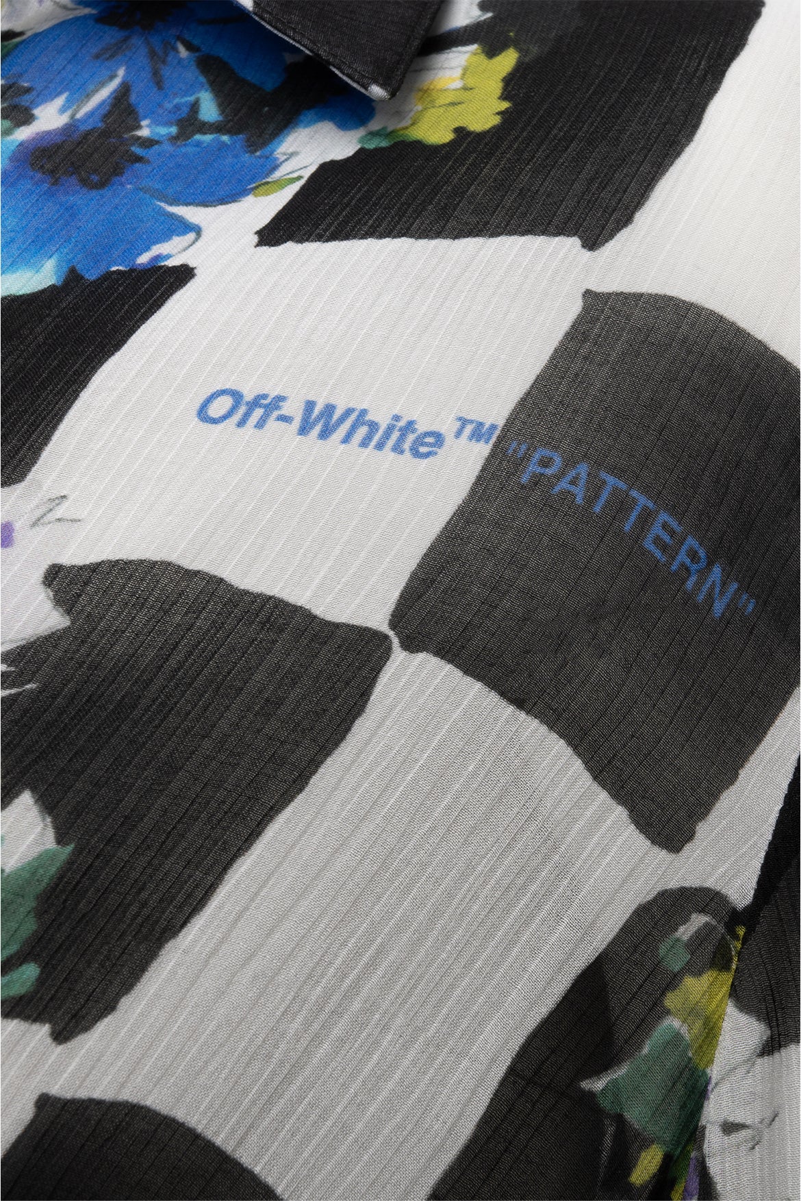 Off White Size 38 Check Flowers Draped Blouse - Image 3