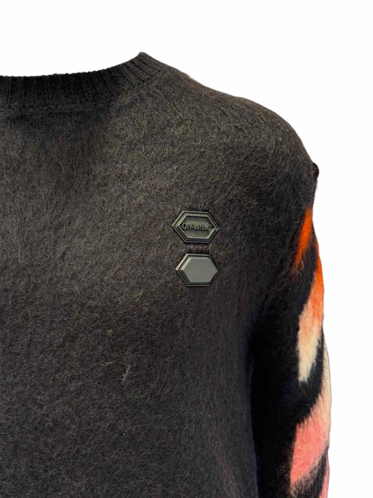 Off White Size 38 Diag Brushed Mohair-Blend Crewneck Sweater - Image 3