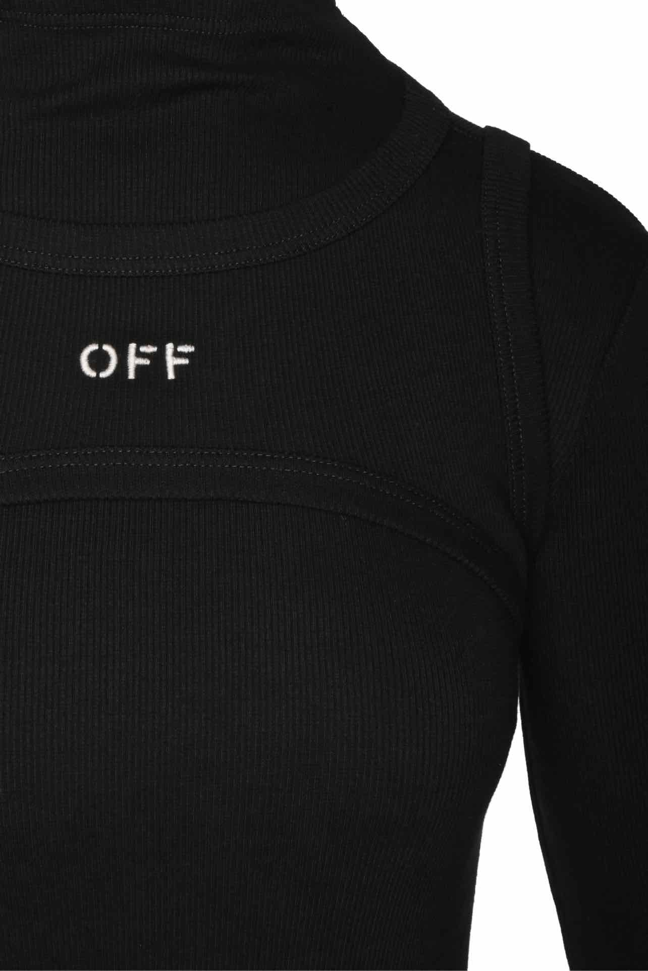 Off White Size 42 Off Stamp Rib Round Dress - Image 3