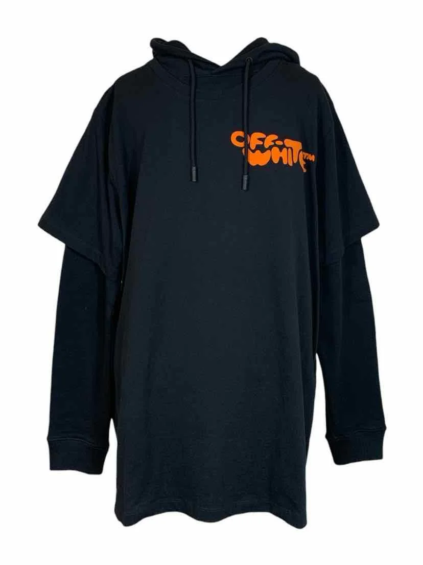 OFF-WHITE Size L Men's Bubble Font T-shirt Hoodie