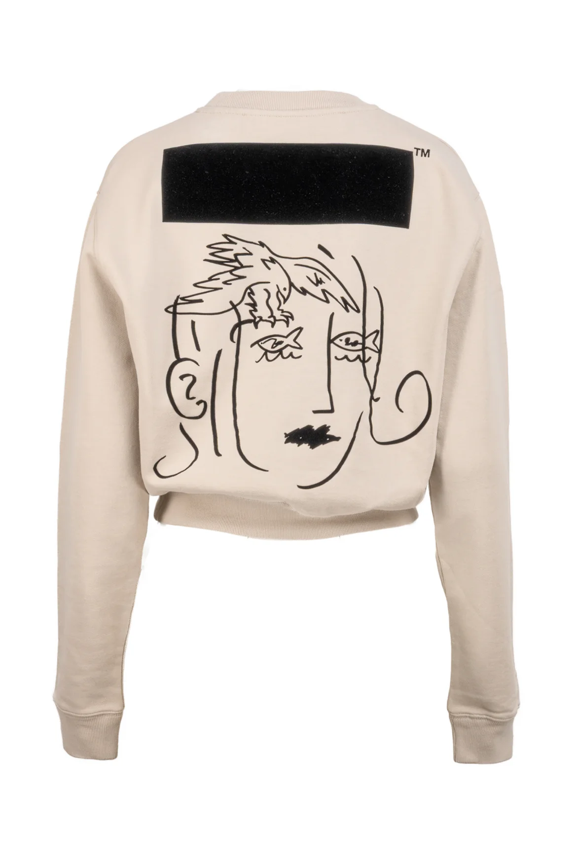 Off White Size S Animals Portrait Crop Crewneck Sweatshirt - Image 2