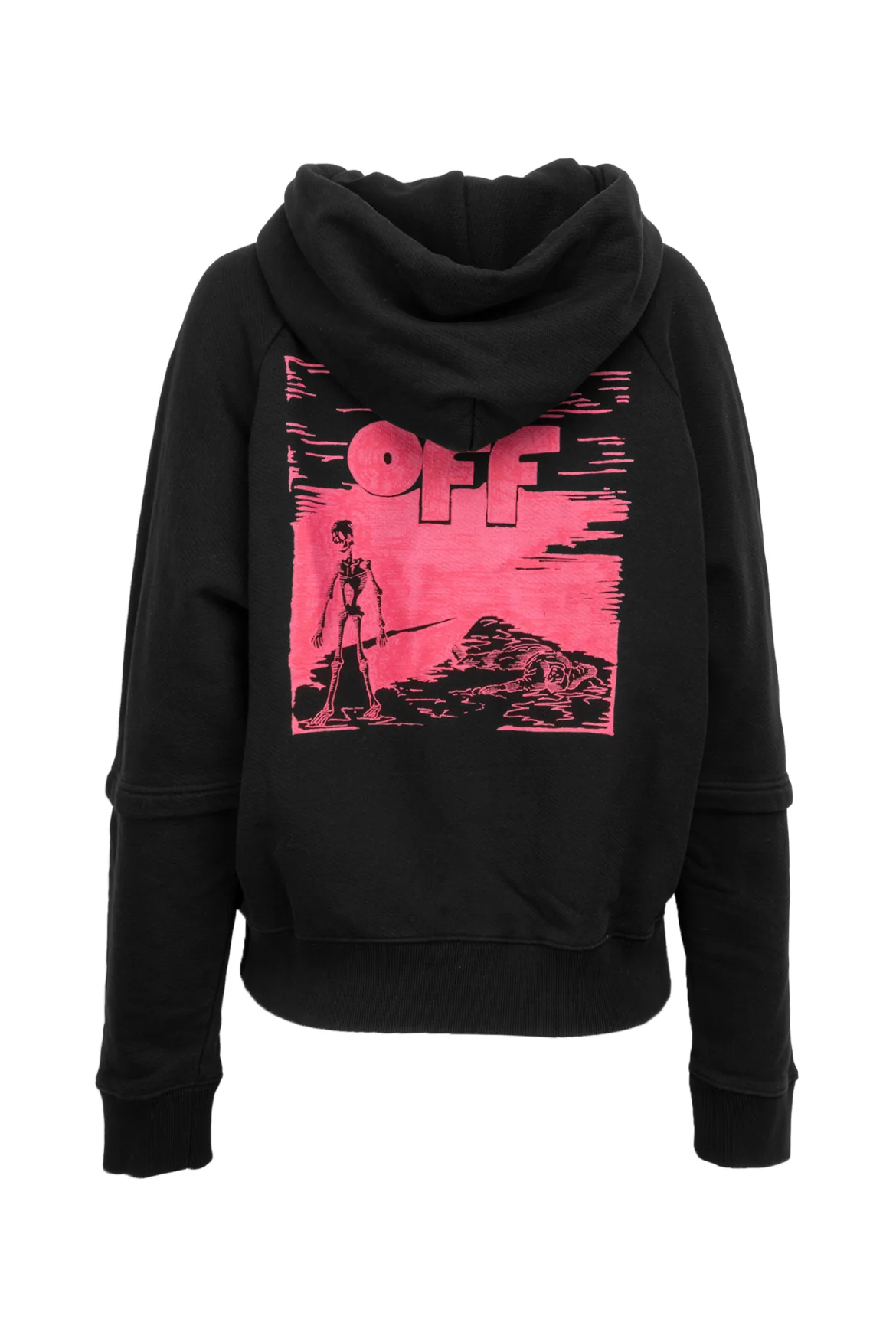 Off White Size S Skull Double Sleeve Hoodie - Image 2