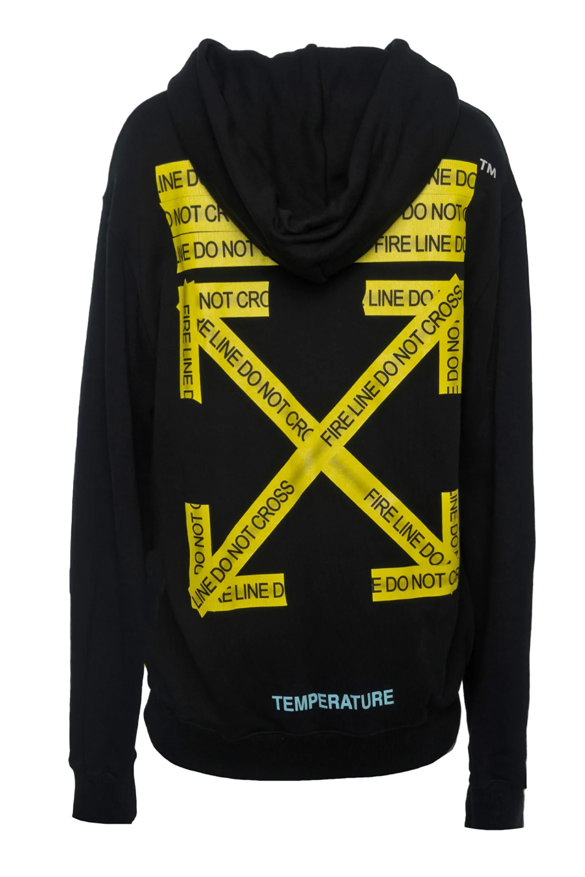 OFF-WHITE Size XS Men's 'Fire Line Do Not Cross' Graphic Hoodie - Image 2