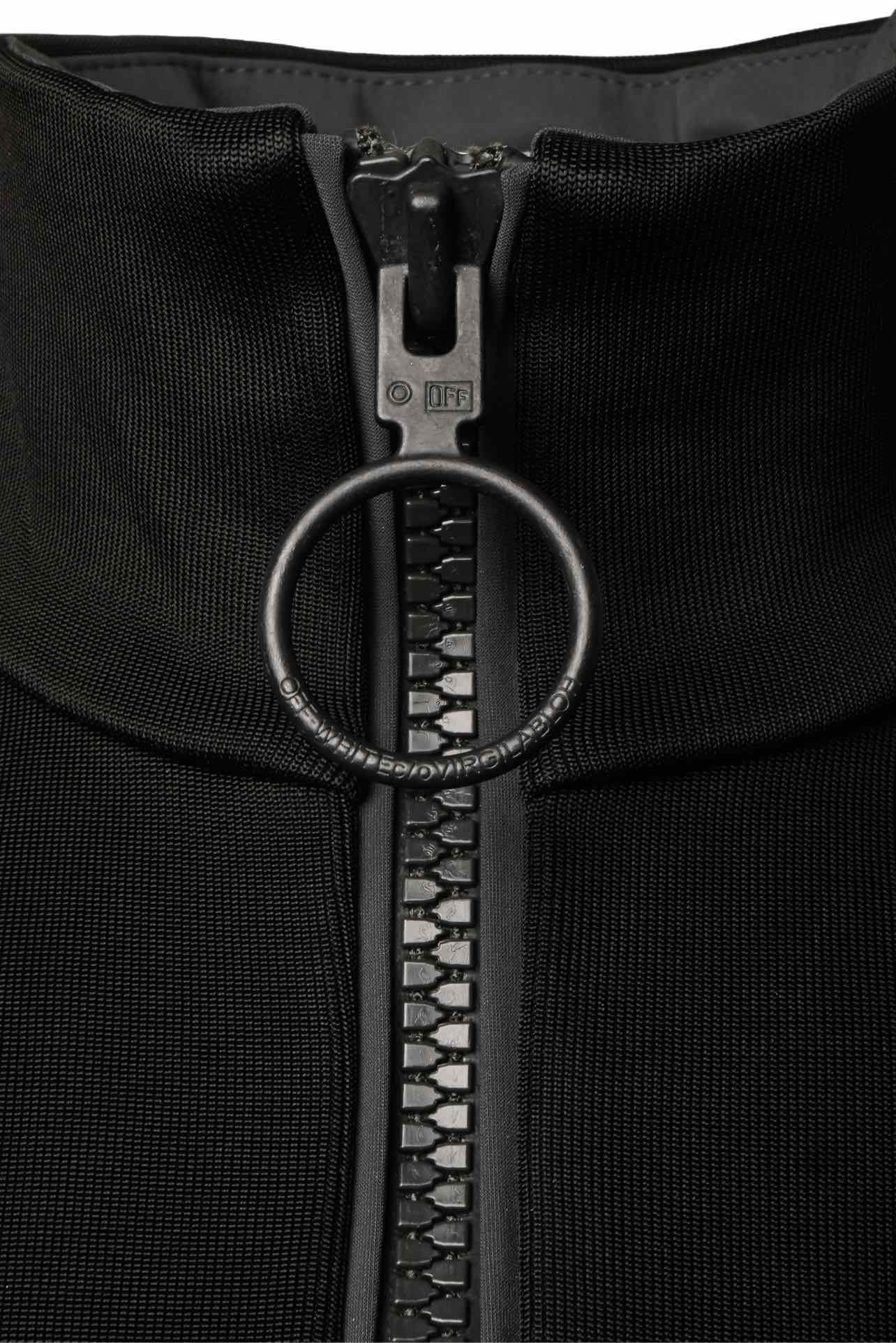 Off White Zip Up Ribbed Longsleeve Dress - Image 3