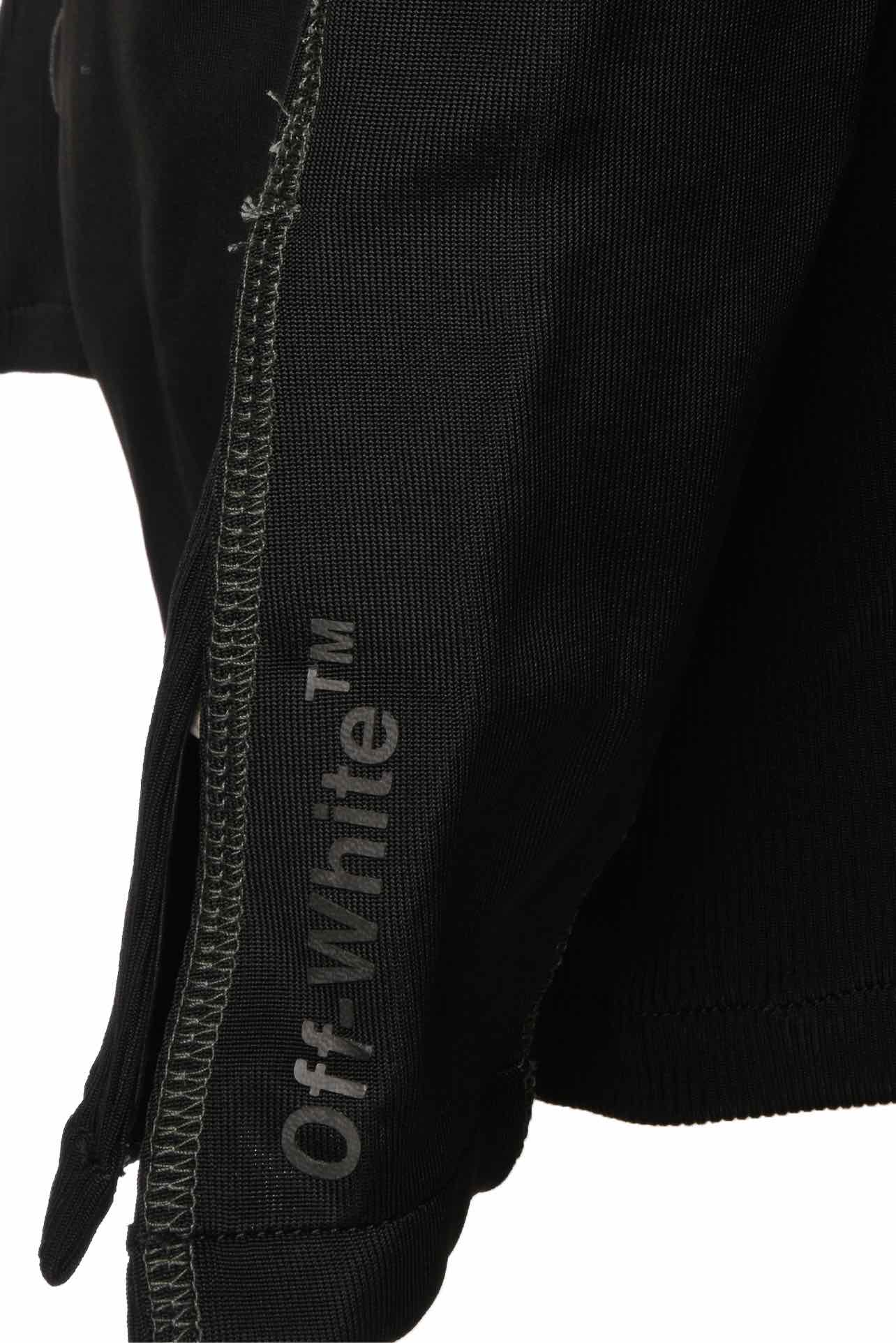 Off White Zip Up Ribbed Longsleeve Dress - Image 4
