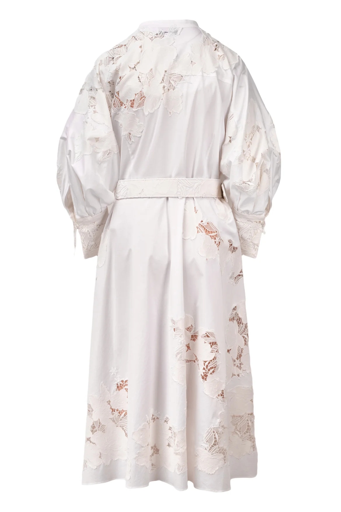 Oscar De La Renta Size 16 Floral Eyelet Belted Maxi Dress - Image 2
