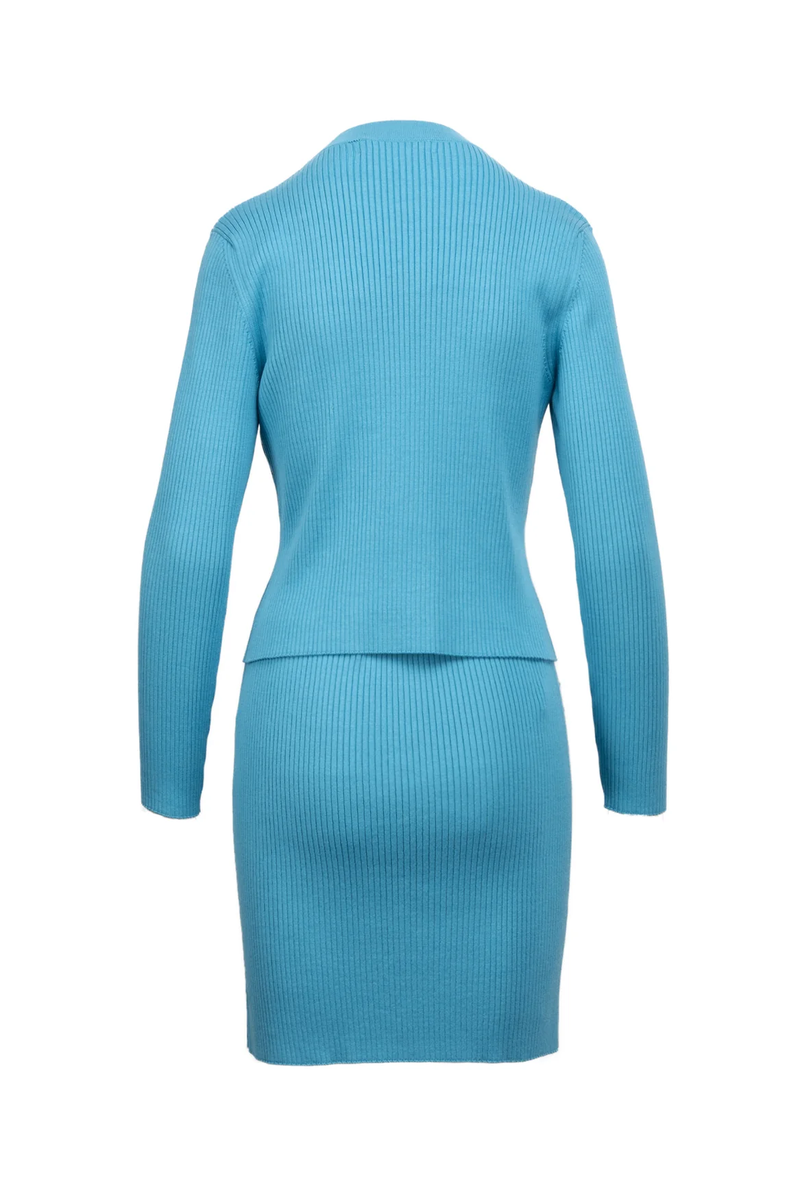 Oscar De La Renta Size L/XL Pussybow Ribbed Silk-Blend Cardigan & Mini Skirt Set - Image 2