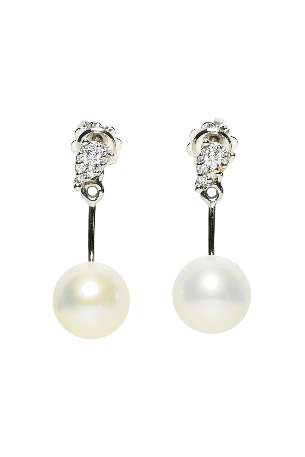 Palladio 750 White Gold, Pearl & Diamond Earrings