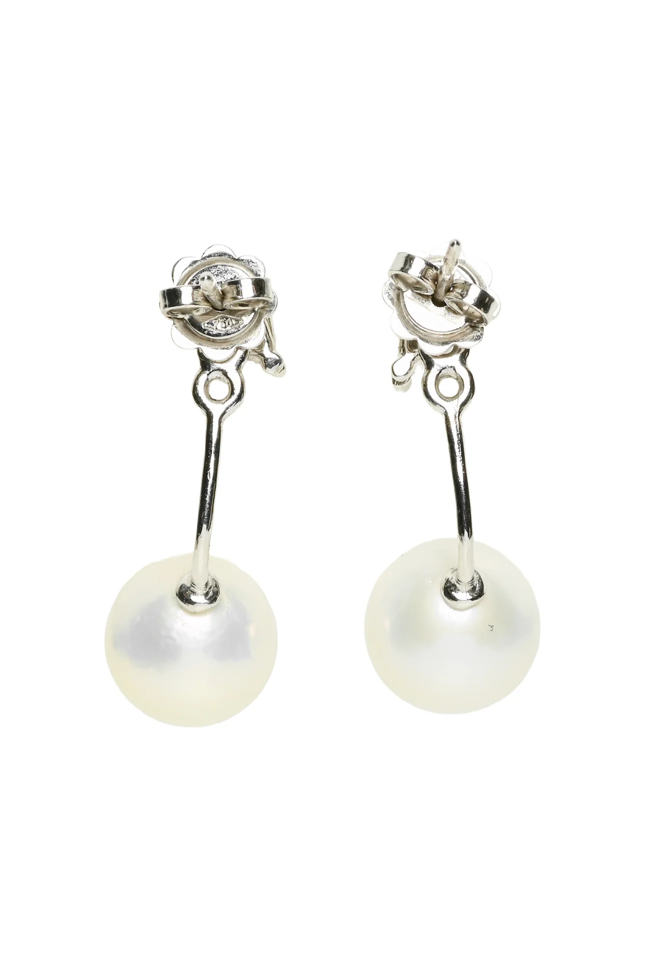Palladio 750 White Gold, Pearl & Diamond Earrings - Image 2