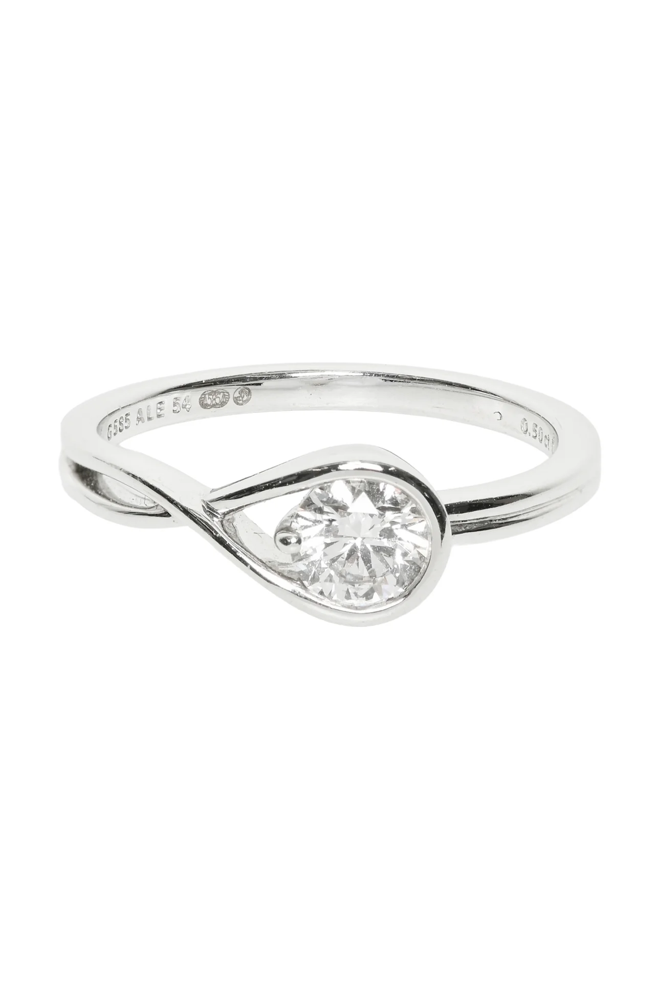 Pandora Size 7 14K White Gold 0.50ct Lab Grown Diamond Ring