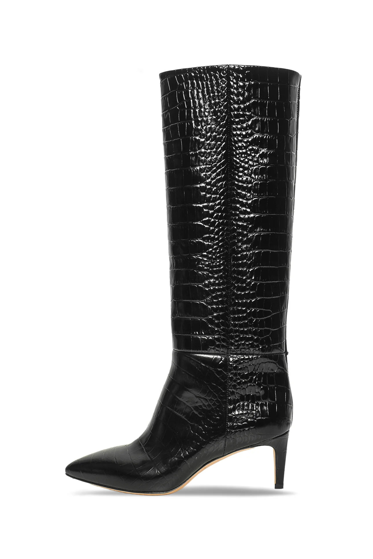 Paris Texas Size 39 Croc-Embossed Leather Stiletto Boots - Image 3