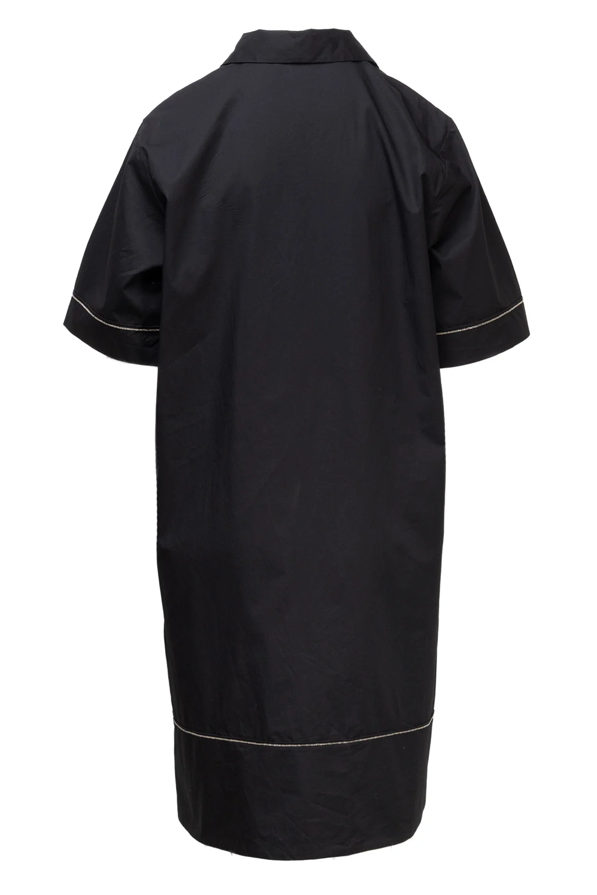 Peserico Size 12 Embellished Trim Cotton Shirt Dress - Image 2
