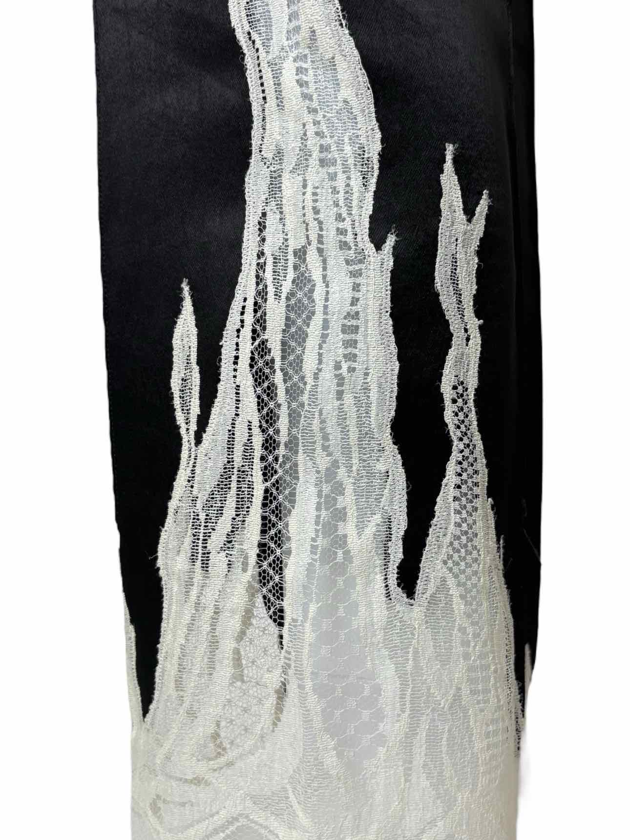 Peter Do Size 34 Satin Lace Trim Pants - Image 3