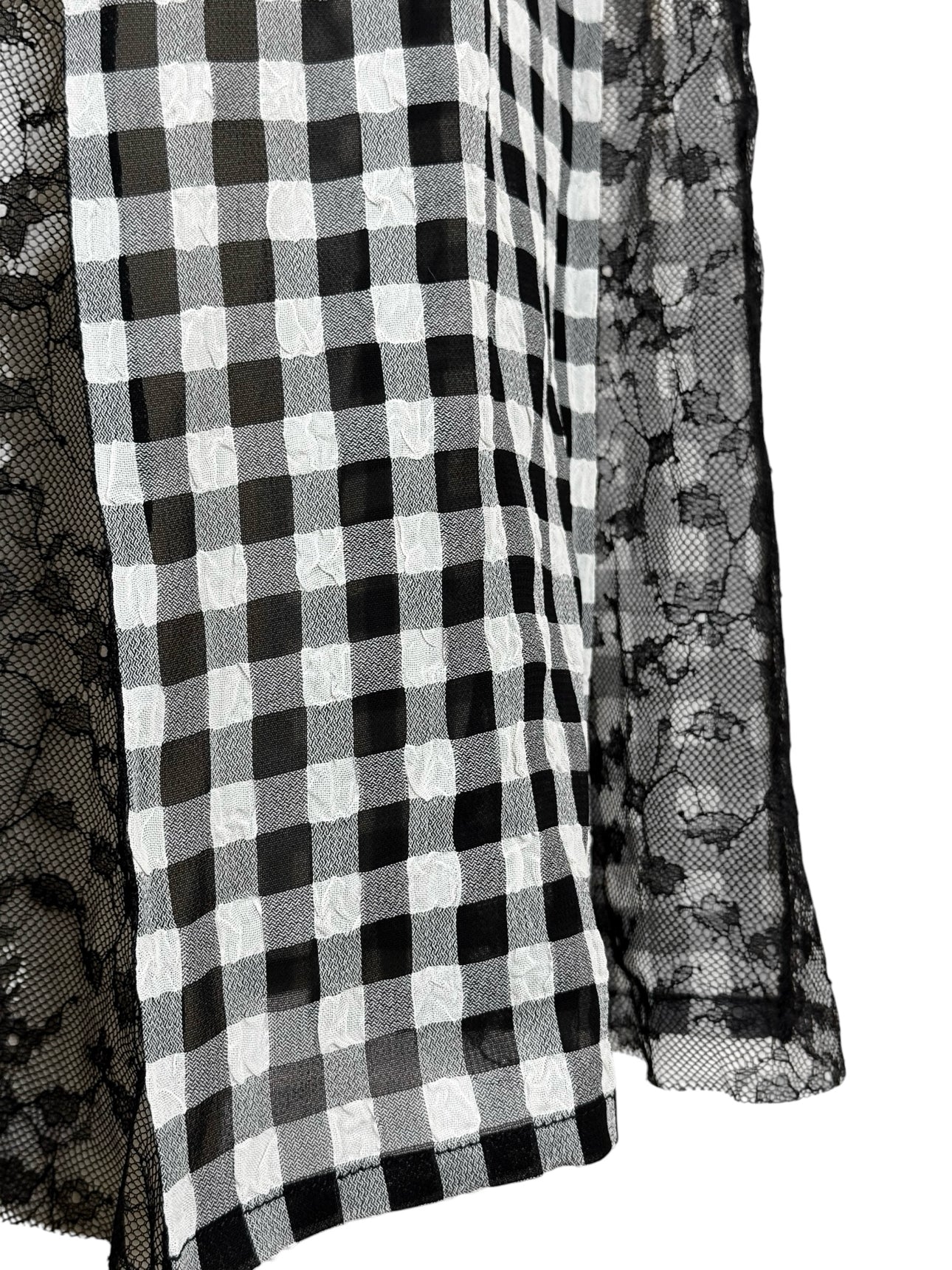 Philosophy Di Lorenzo Serafini Size 4 Gingham & Lace Pleated Long Skirt - Image 3