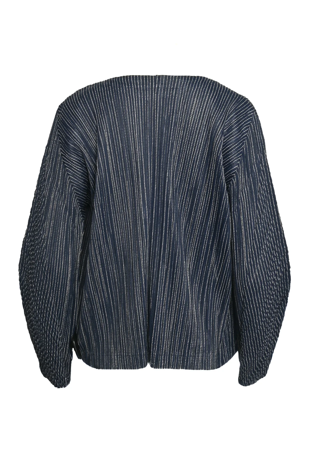 Pleats Please Size 5 Striped Pleated Cardigan - Image 2