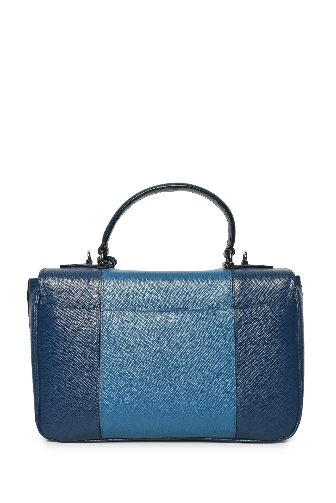 Prada 2015 Bicolor Saffiano Sound Lock Top Handle Satchel - Image 3