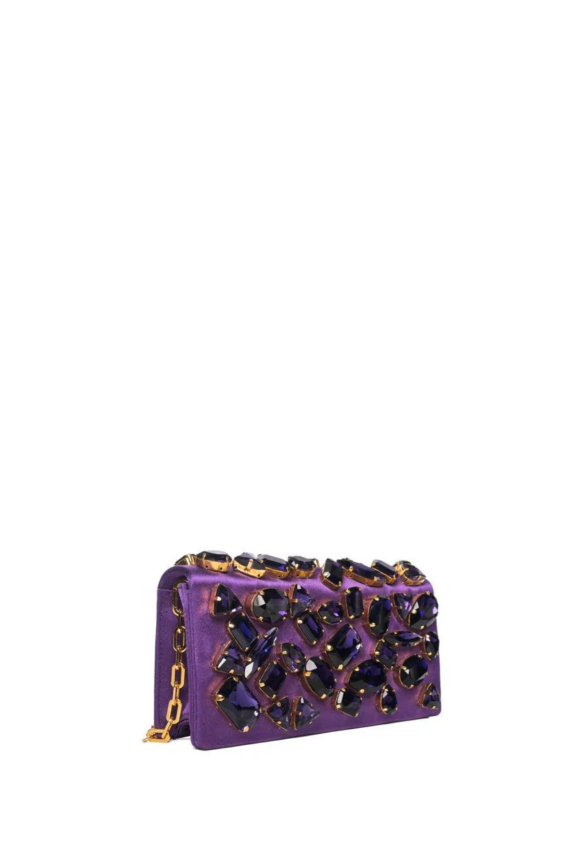 Prada Crystal Embellished Satin Clutch - Image 2