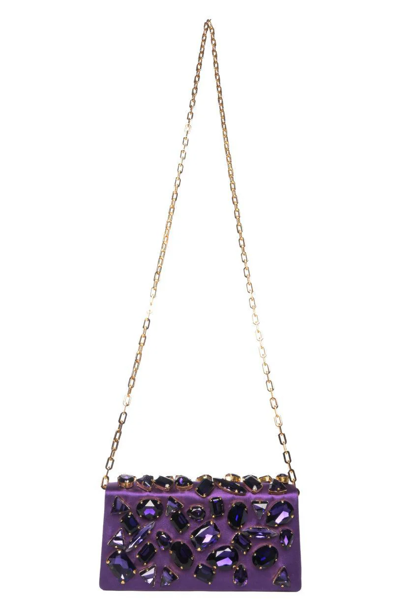 Prada Crystal Embellished Satin Clutch - Image 6