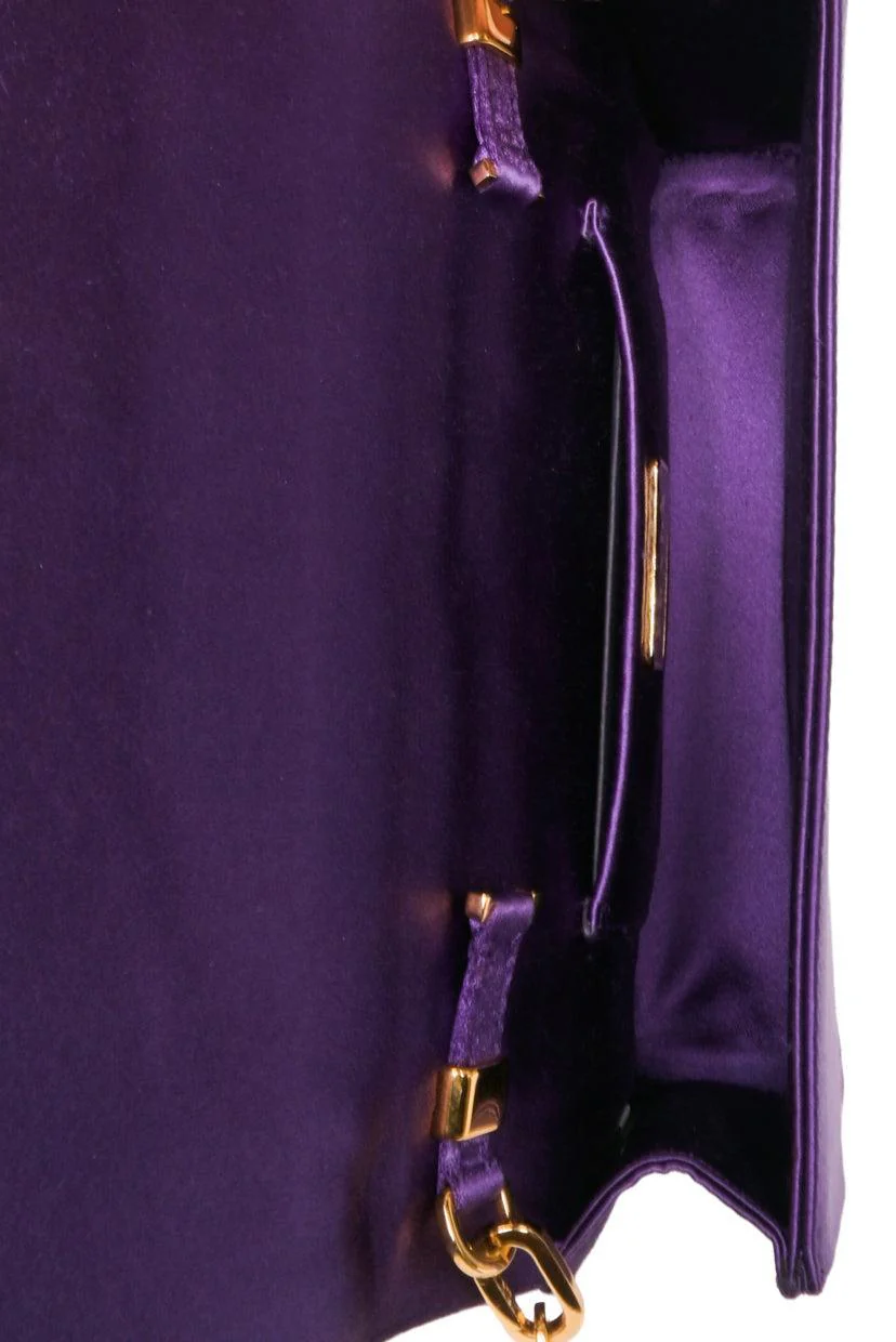 Prada Crystal Embellished Satin Clutch - Image 8