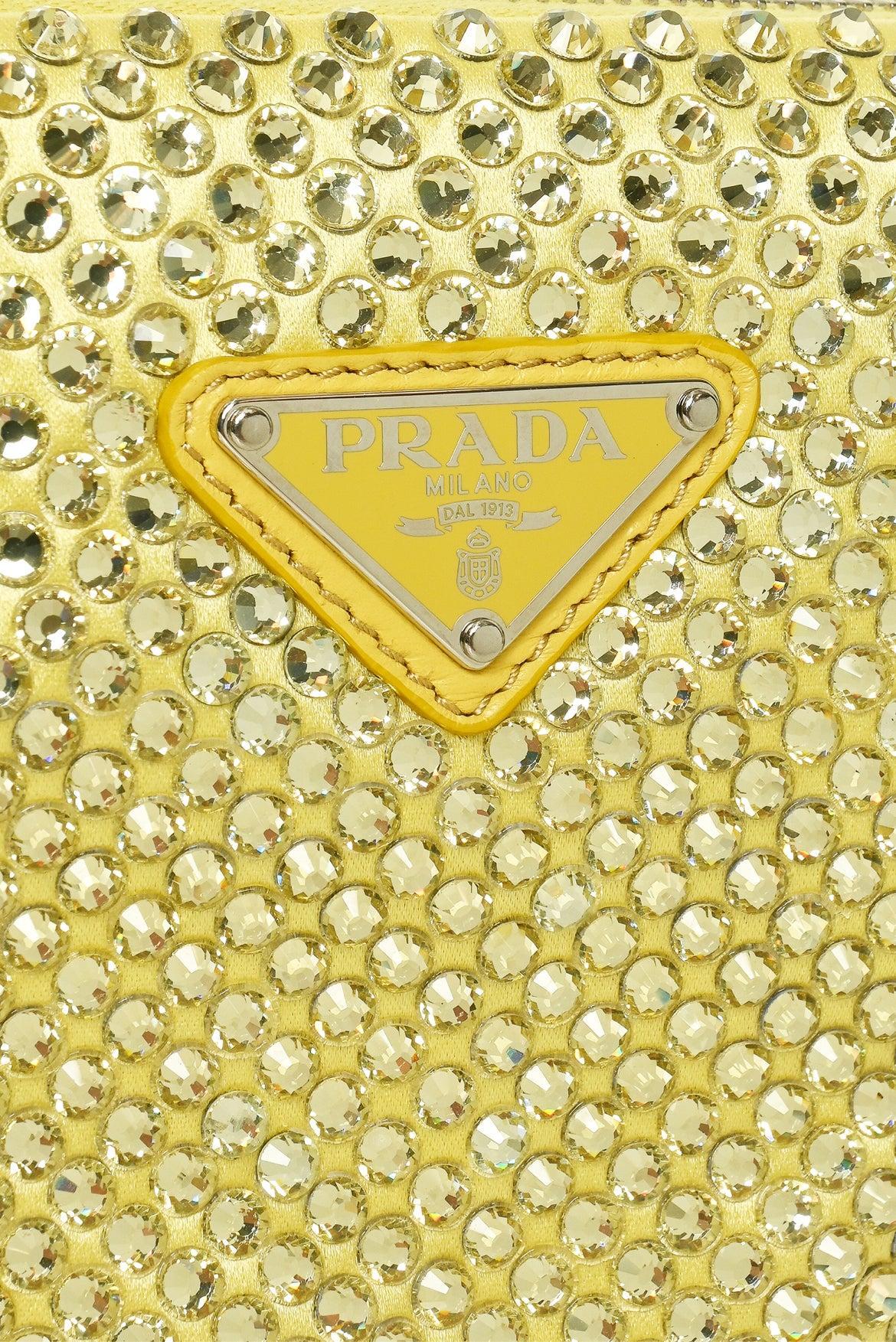Prada Crystal Studded Satin Pouch - Image 5