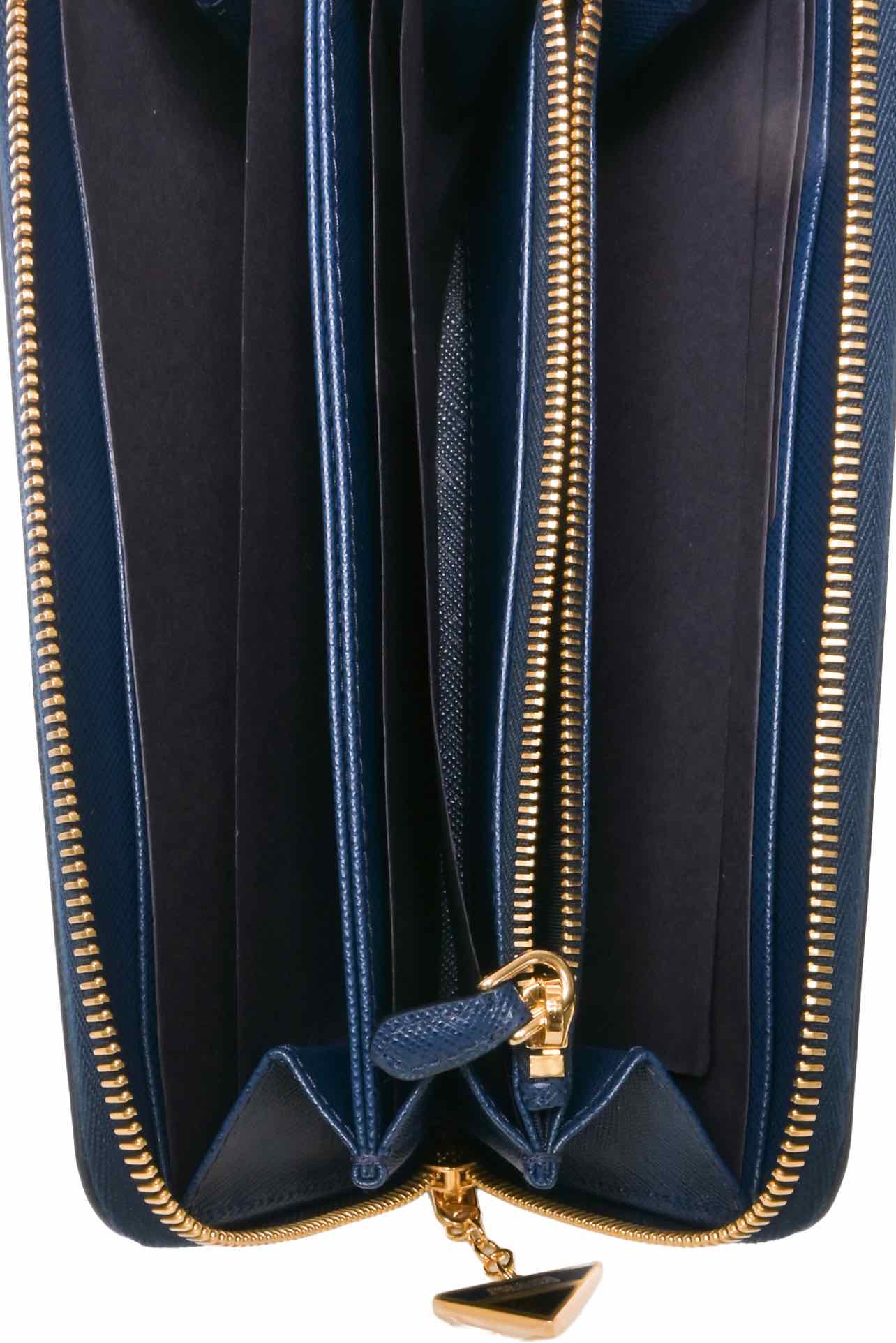 Prada Large Saffiano Lux Triangle Wallet - Image 3