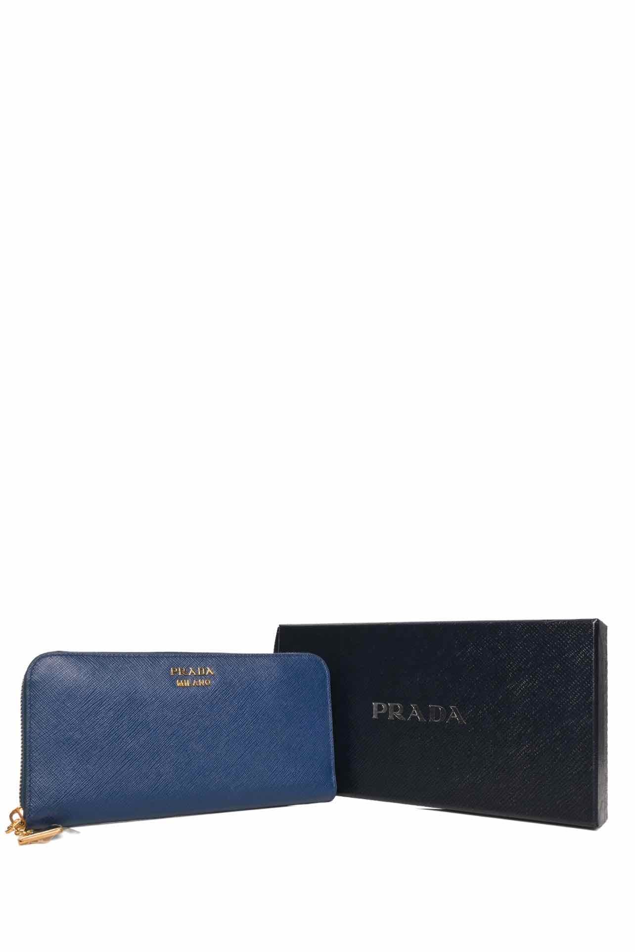 Prada Large Saffiano Lux Triangle Wallet - Image 4