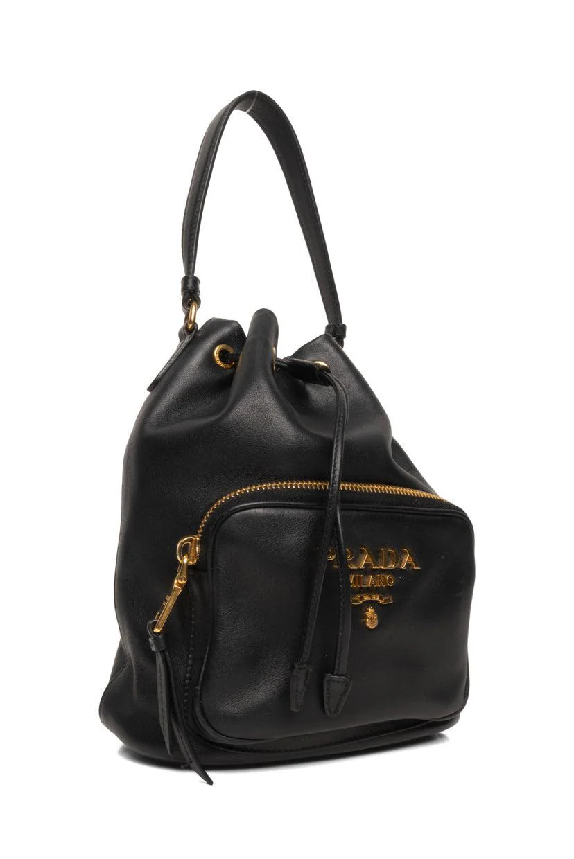 Prada Leather Duet Bucket Bag - Image 2