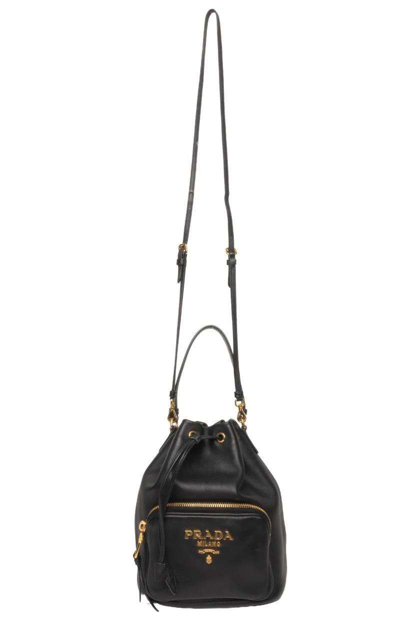 Prada Leather Duet Bucket Bag - Image 4