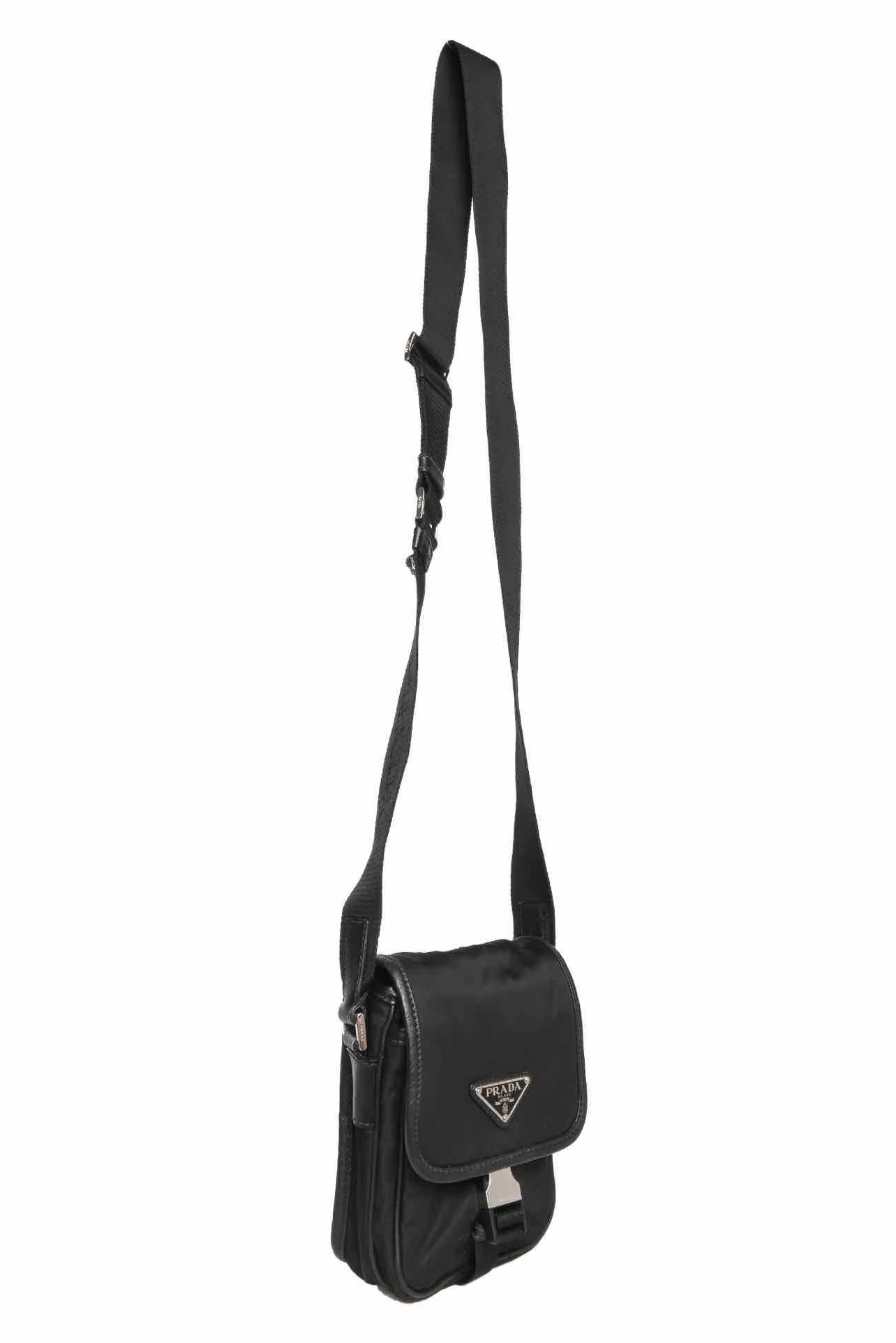 Prada Logo Plaque Buckle Crossbody - Image 6