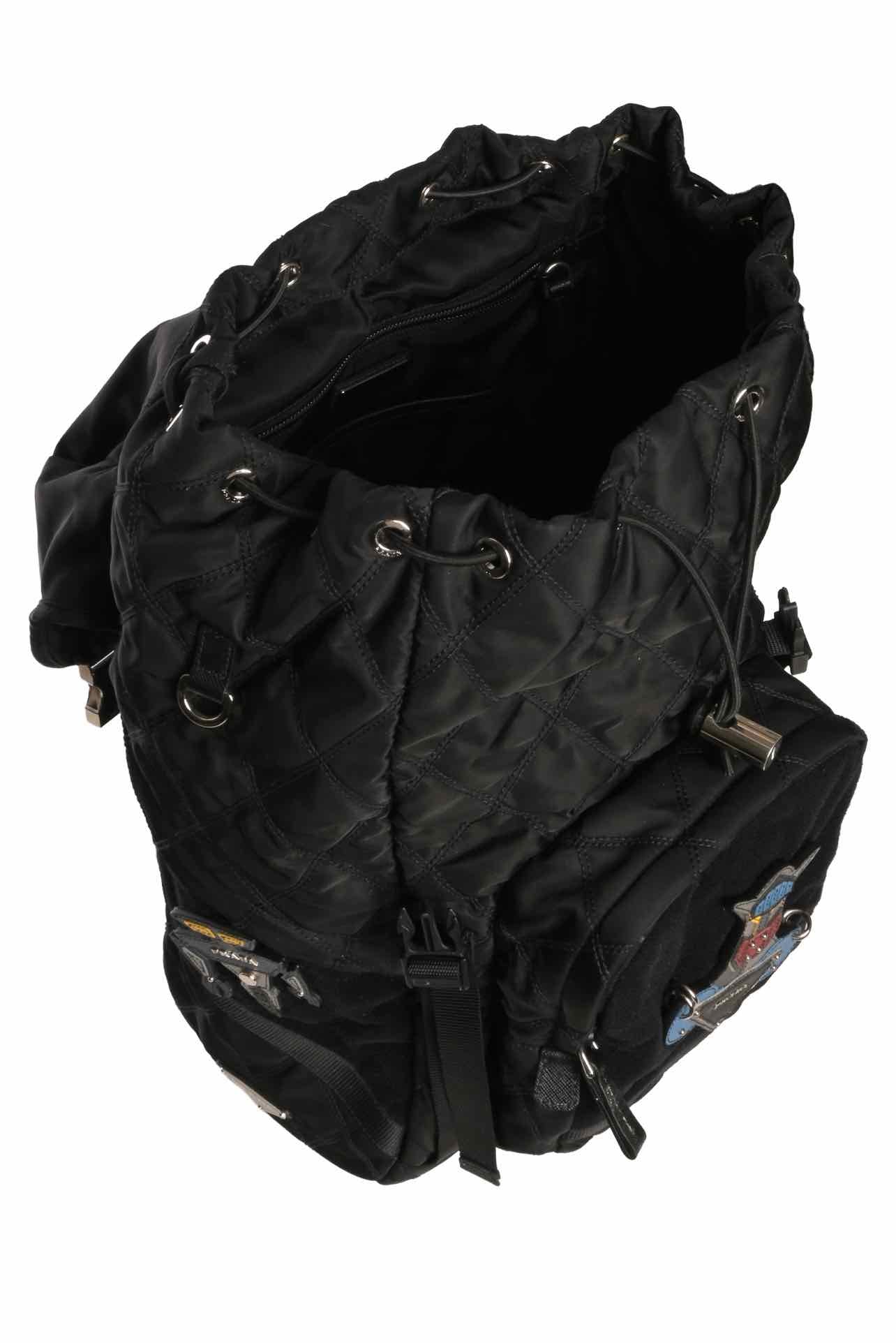 Prada Patch Embellished Quilted Nylon BackPack - Image 10