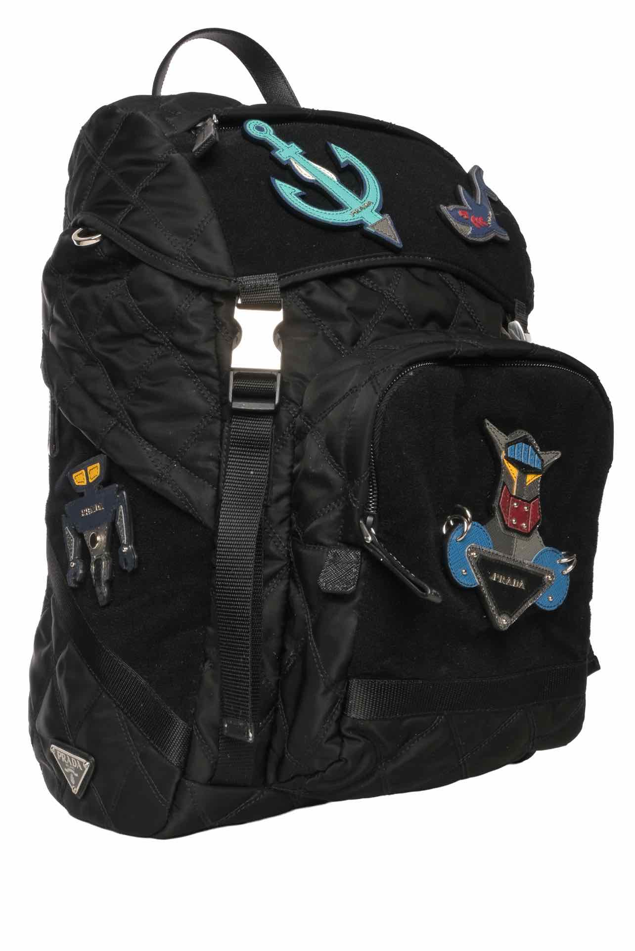 Prada Patch Embellished Quilted Nylon BackPack - Image 2