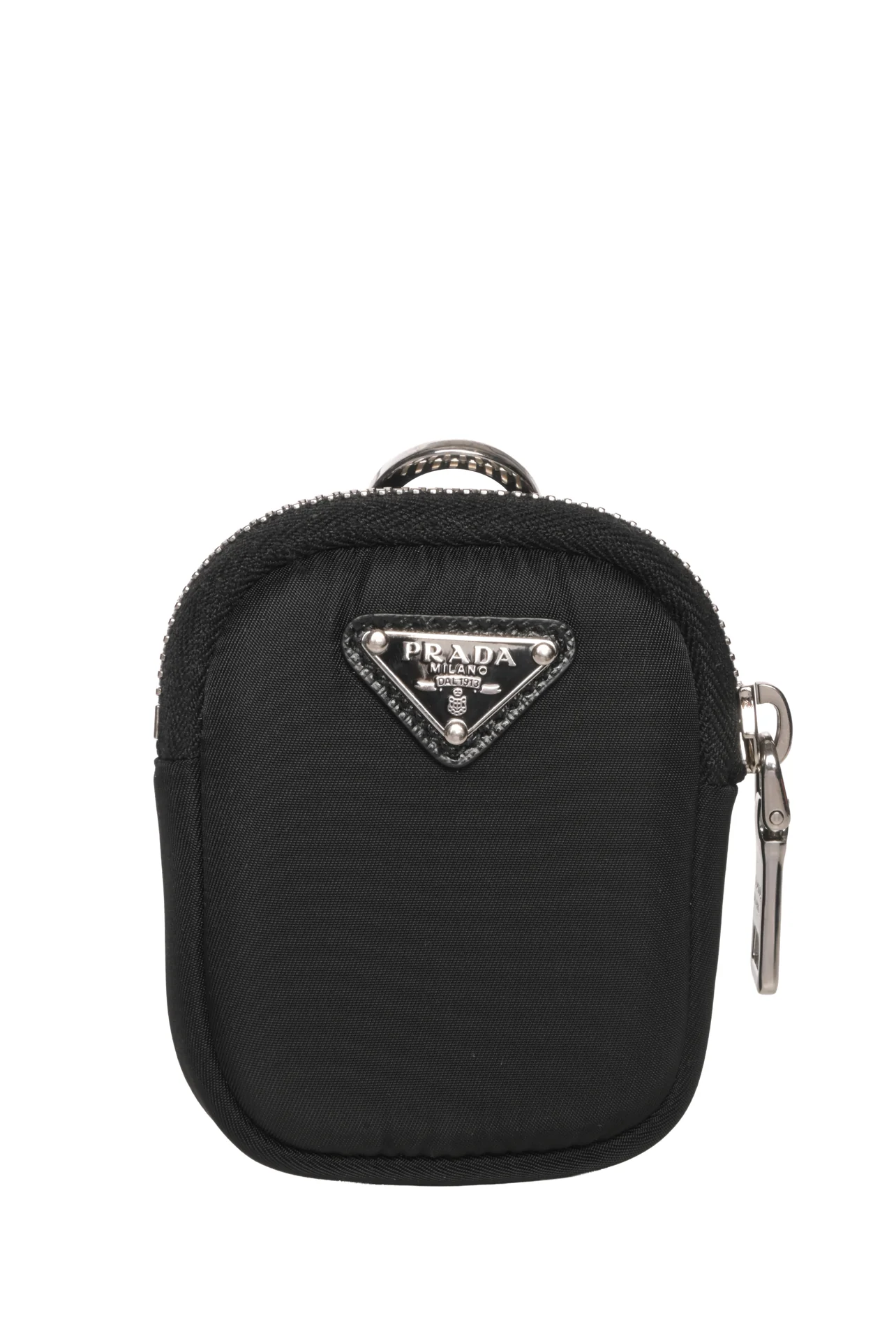 Prada Re-Nylon Enamel Triangle Logo Zip Pouch