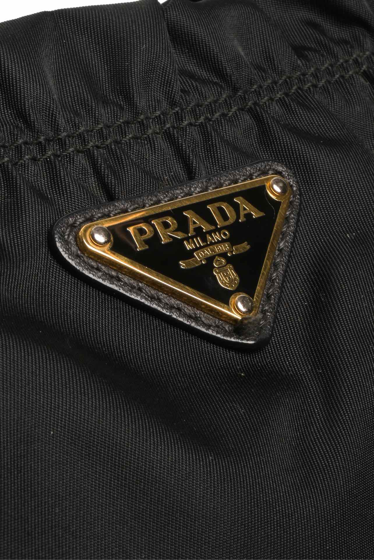 Prada Ruffle Trim Tessuto Nylon Convertible Top Handle Tote - Image 3