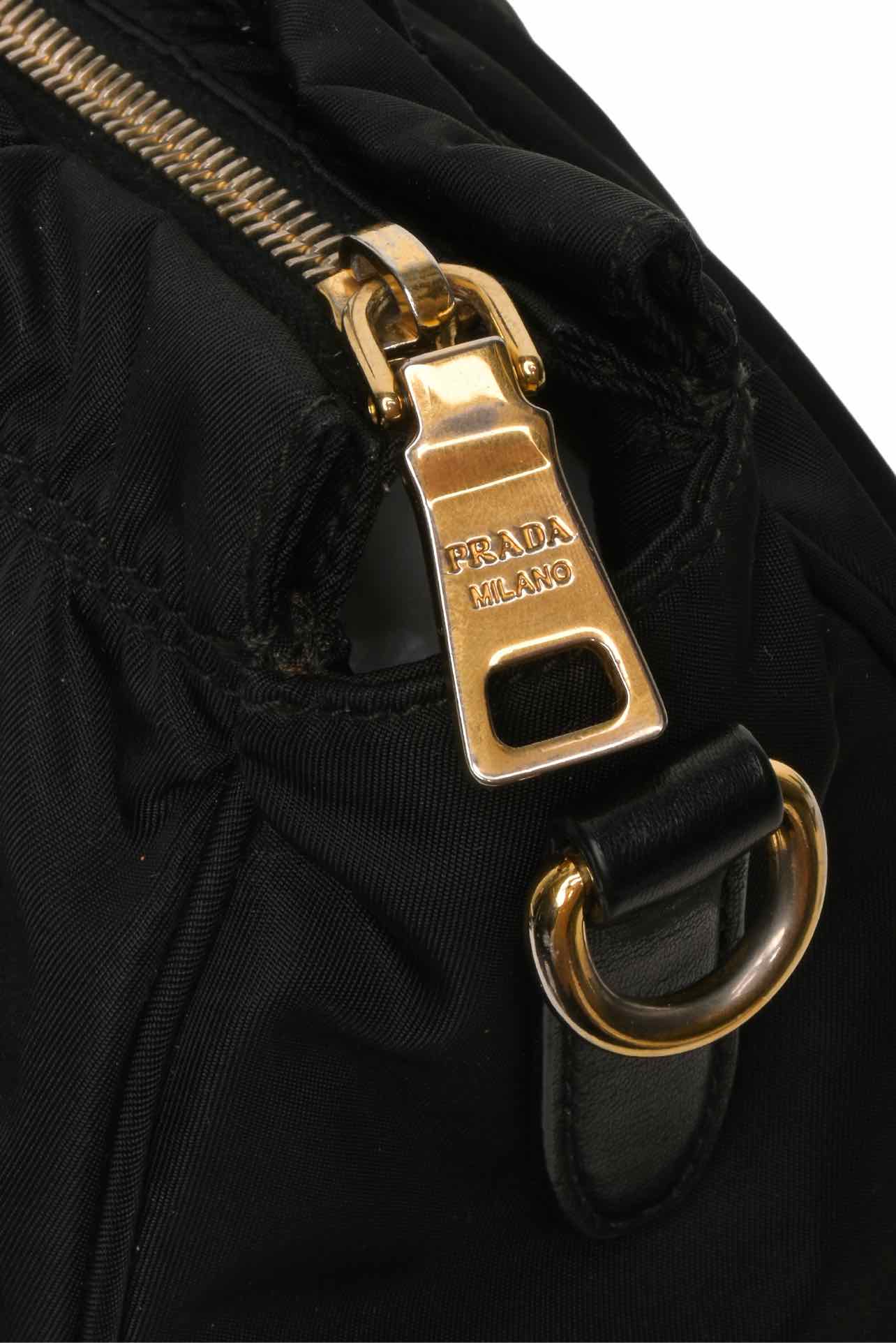 Prada Ruffle Trim Tessuto Nylon Convertible Top Handle Tote - Image 4