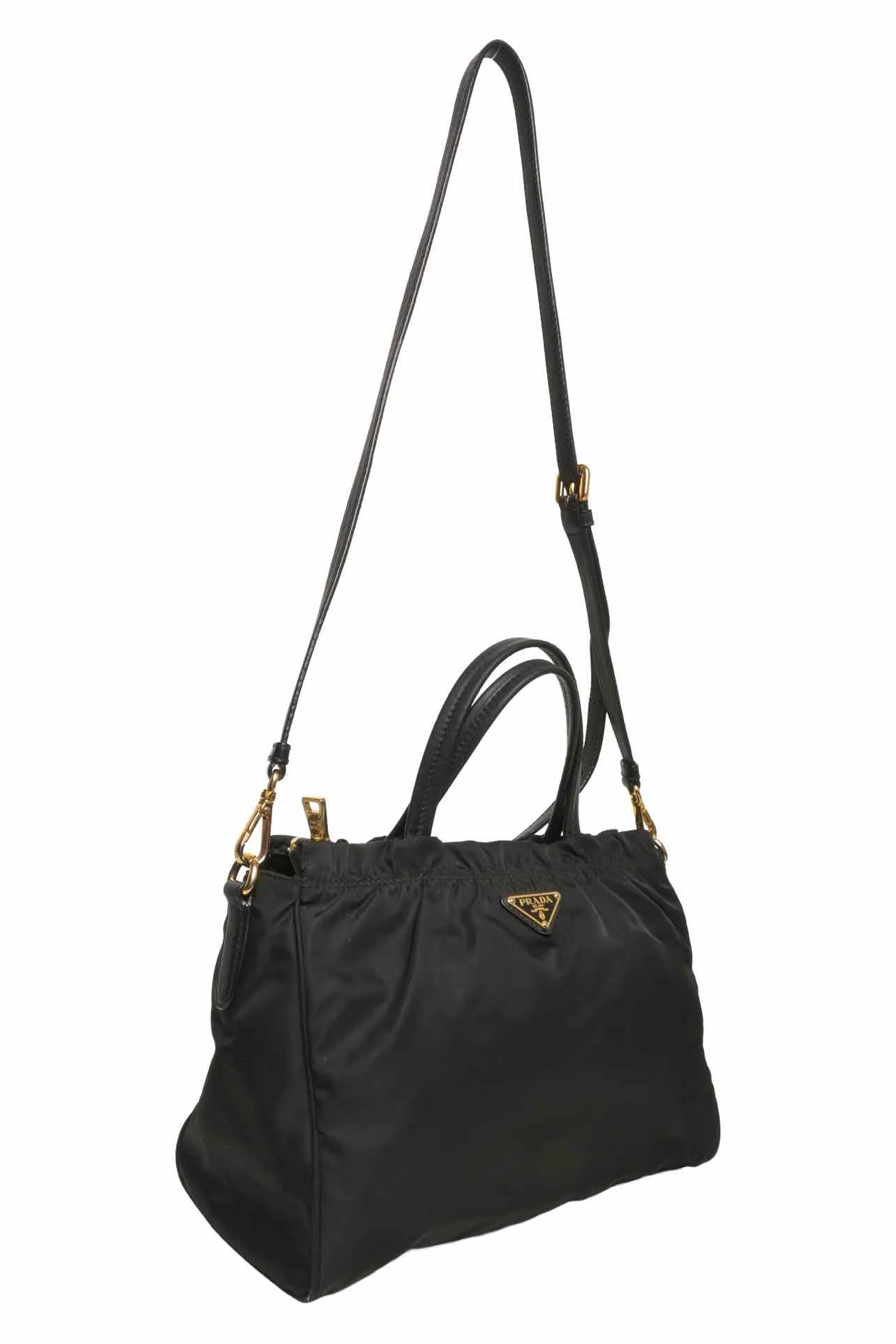 Prada Ruffle Trim Tessuto Nylon Convertible Top Handle Tote - Image 7