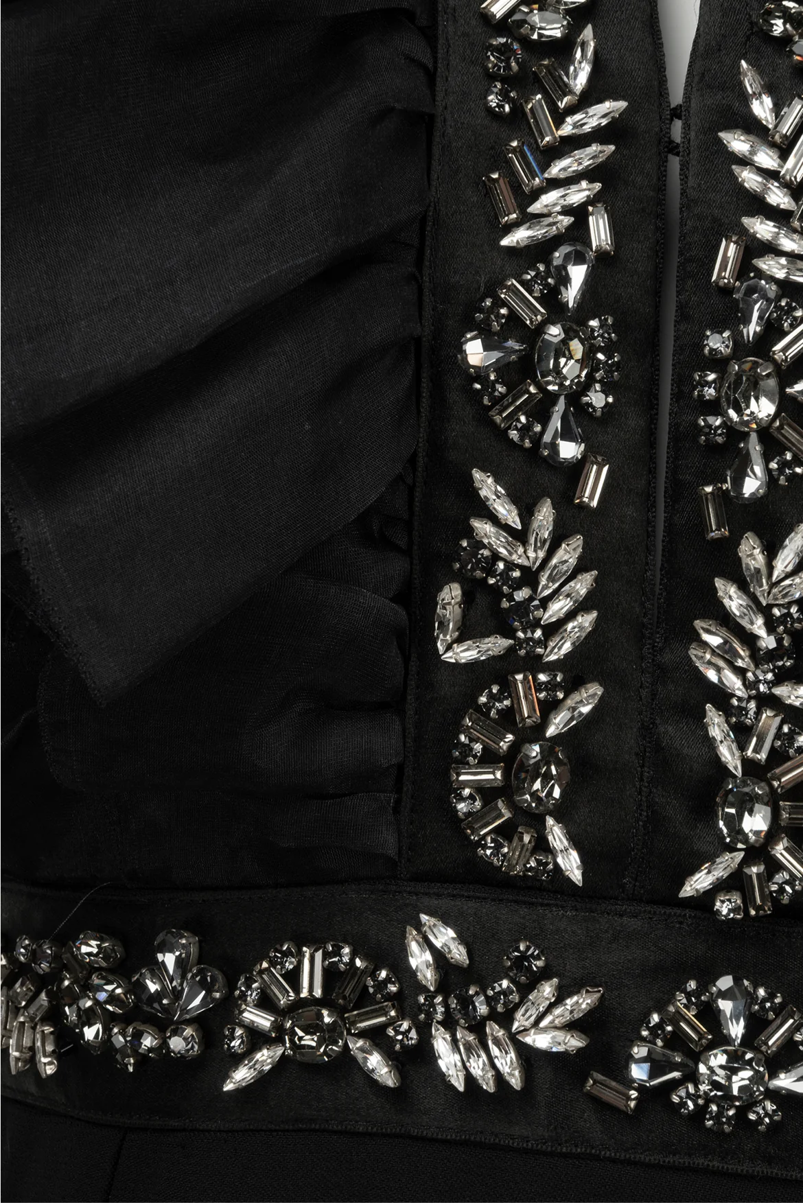 Prada Size 2 2019 Embellished Ruffle High Neck Gown - Image 3