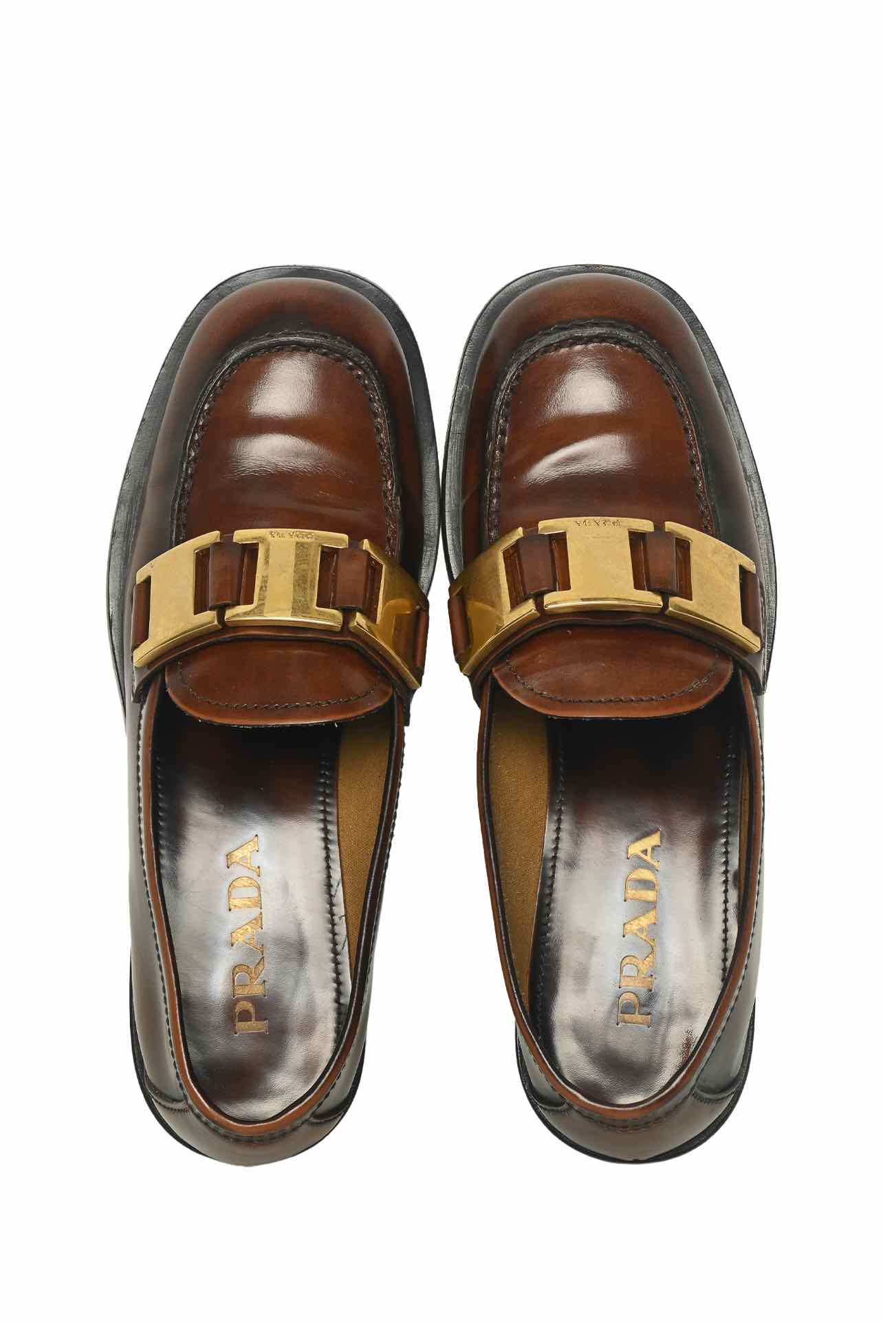 Prada Size 35.5 Buckle Loafers - Image 6