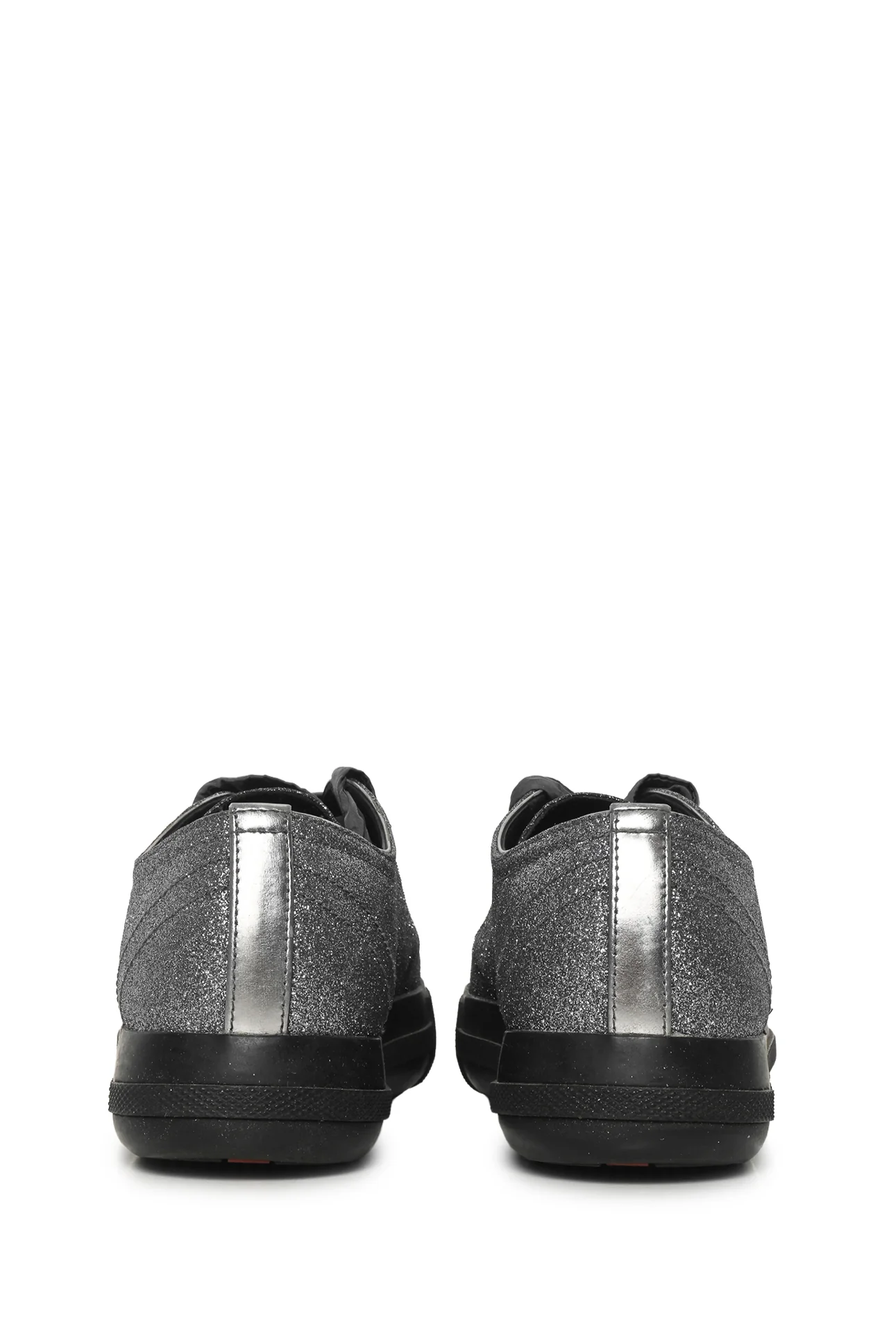 Prada Size 35 Prada Sport Silver Glitter Low Top Sneakers - Image 4