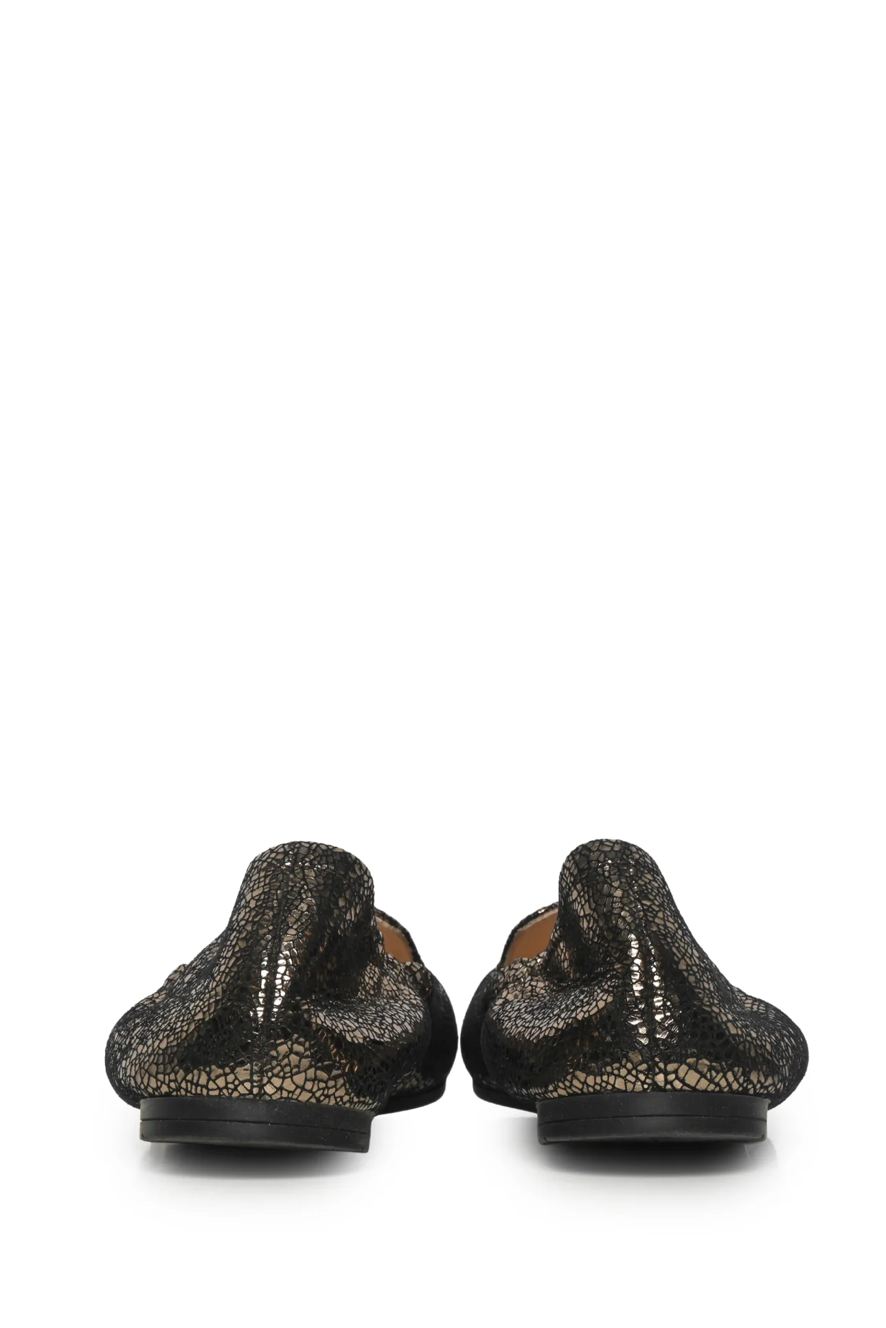 Prada Size 36 Crackle Finish Metallic Leather Flats - Image 4
