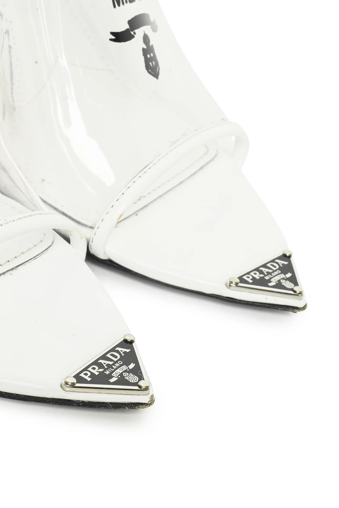 Prada Size 37 PVC Printed Mules - Image 5