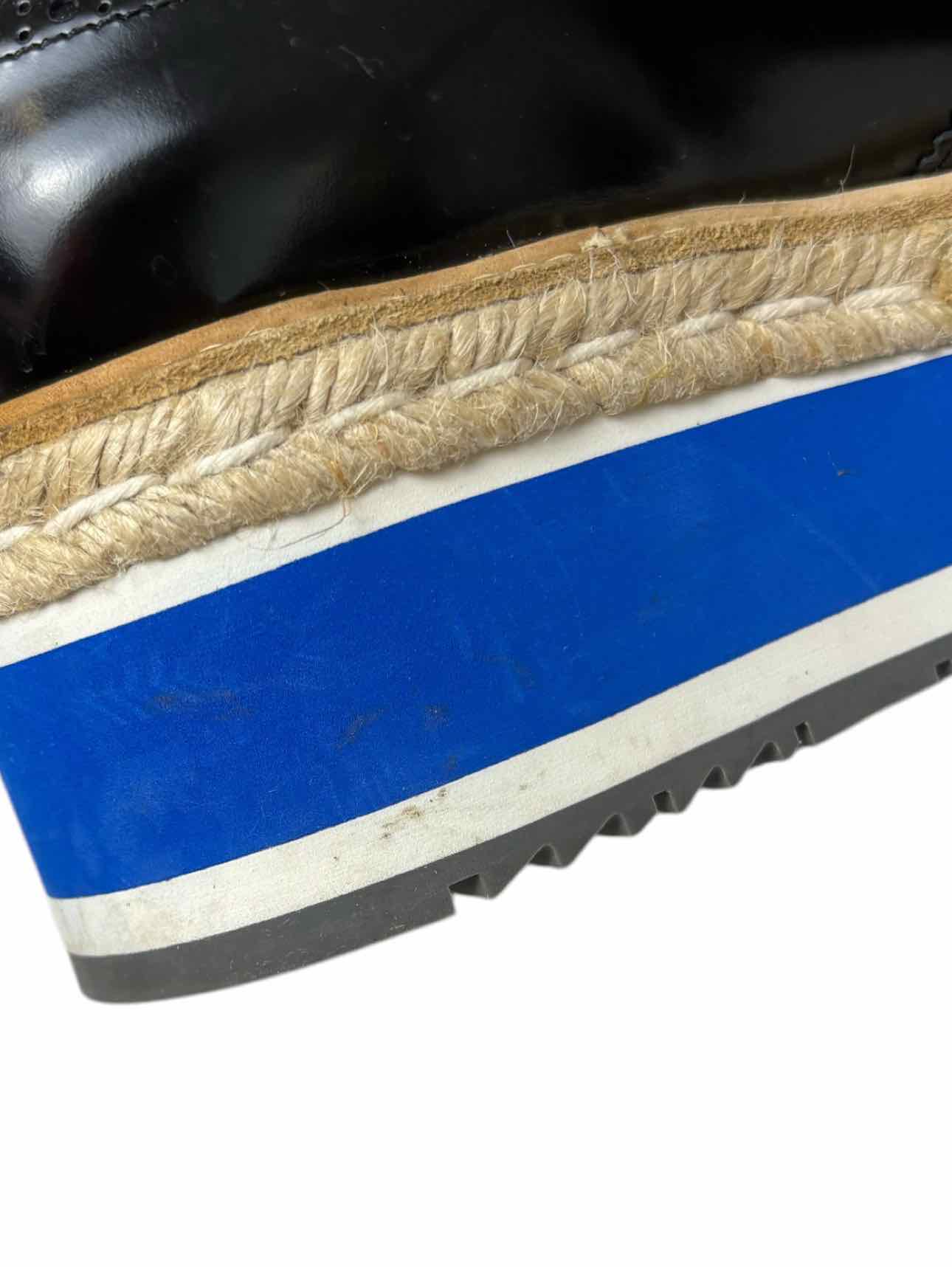 Prada Size 38.5 Leather Platform Brogue Espadrille Derby Flats - Image 12